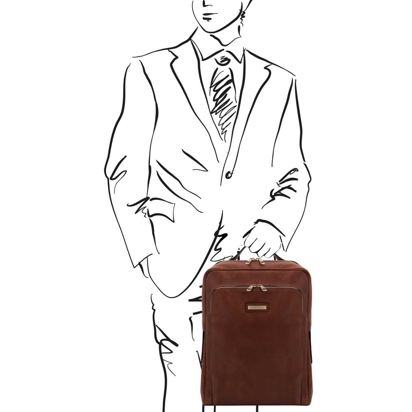 Leather Backpacks Bangkok - Matte leather laptop backpack | TL141793 San Rocco Italia
