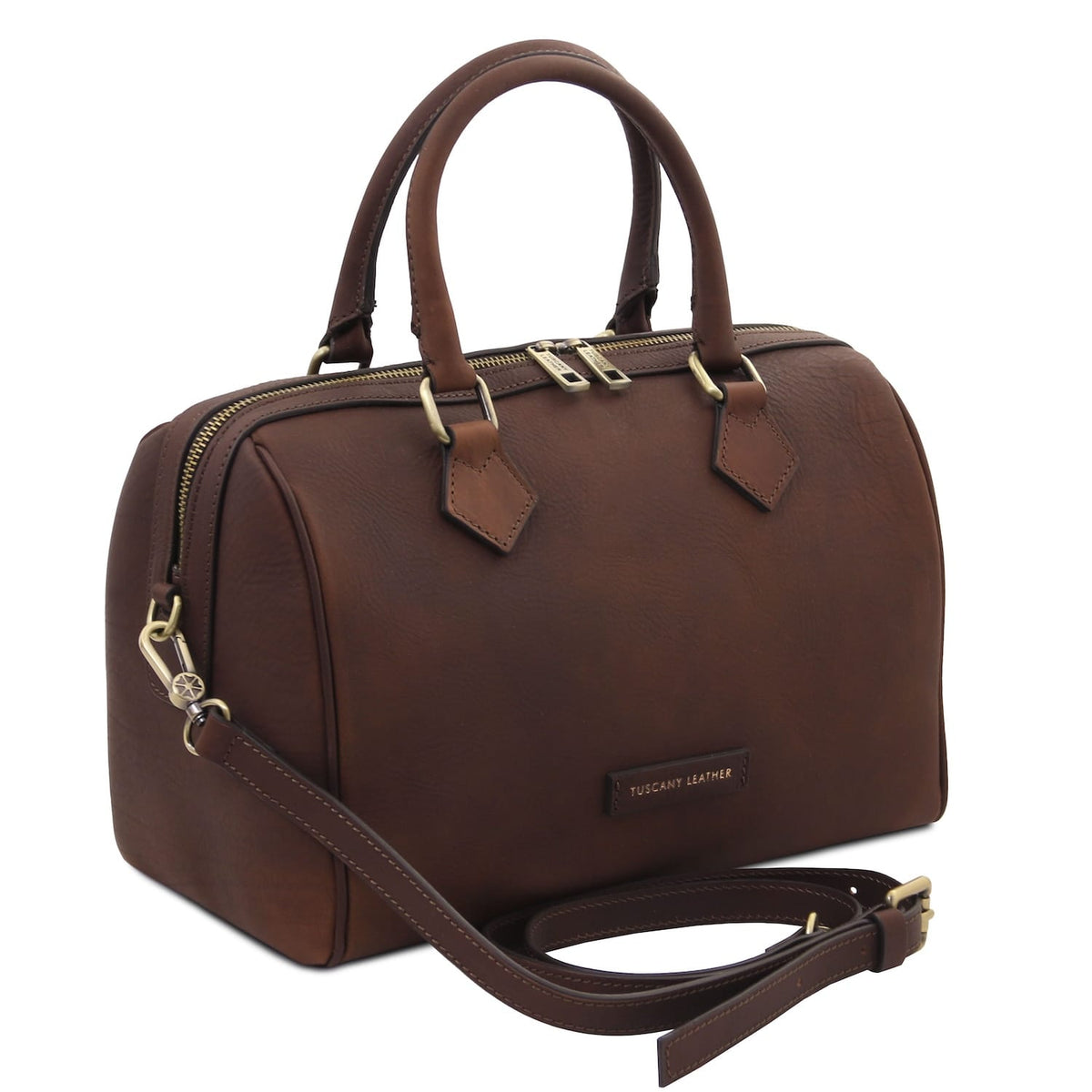 Barrique - Borsa duffle in pelle conciata al vegetale