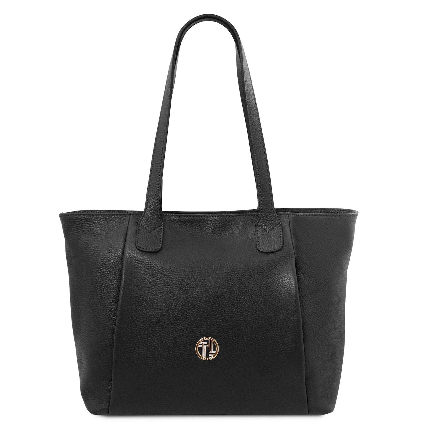 Leather shoulder bags Black Blake - Soft leather tote bag | TL142411 San Rocco Italia