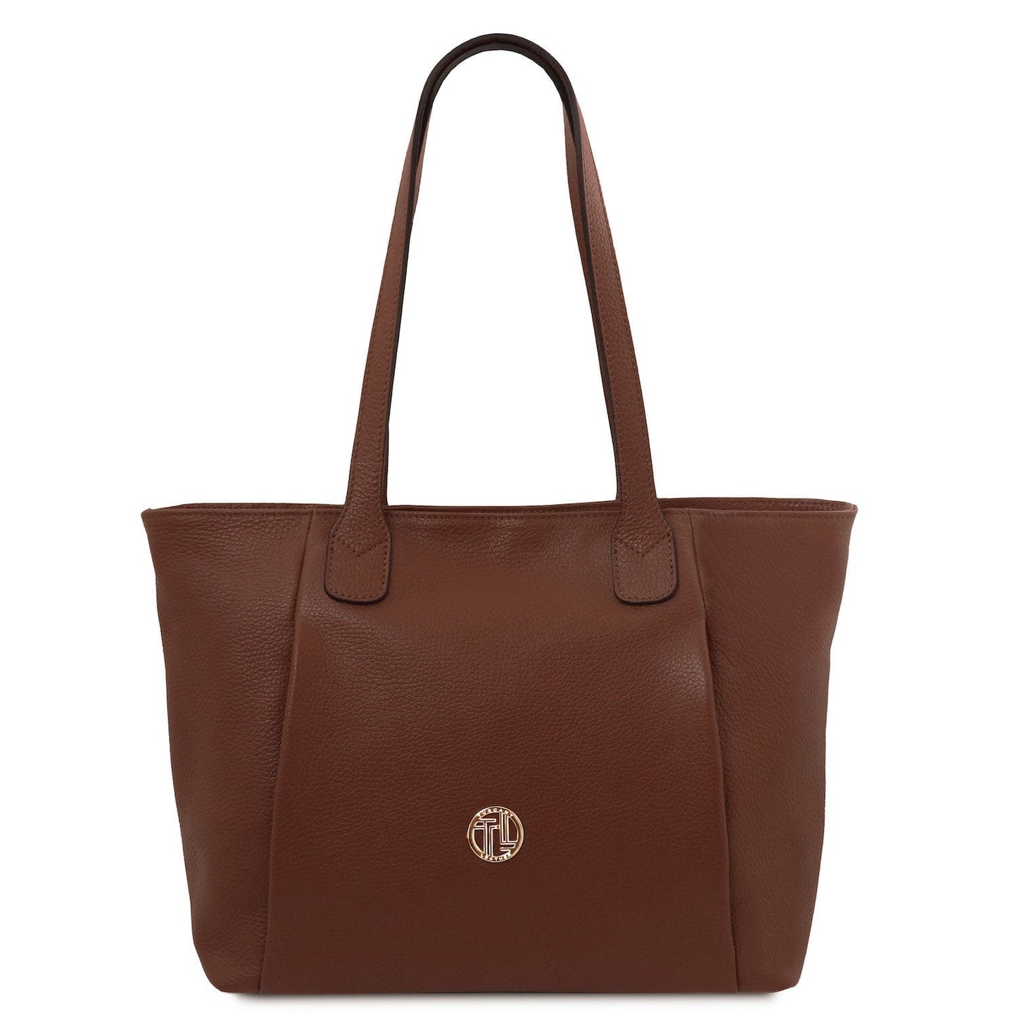 Leather shoulder bags Coffee Blake - Soft leather tote bag | TL142411 San Rocco Italia