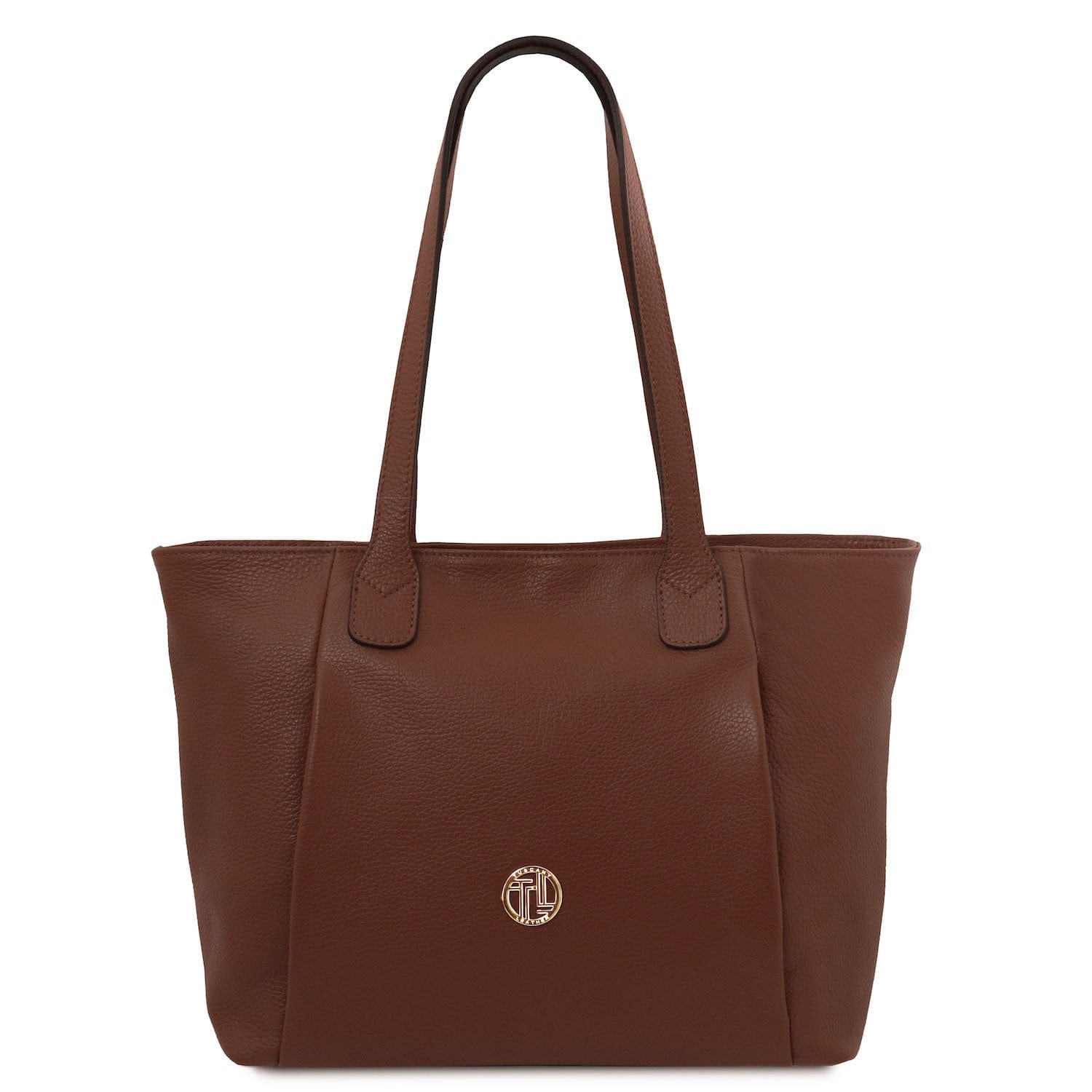 Leather shoulder bags Coffee Blake - Soft leather tote bag | TL142411 San Rocco Italia