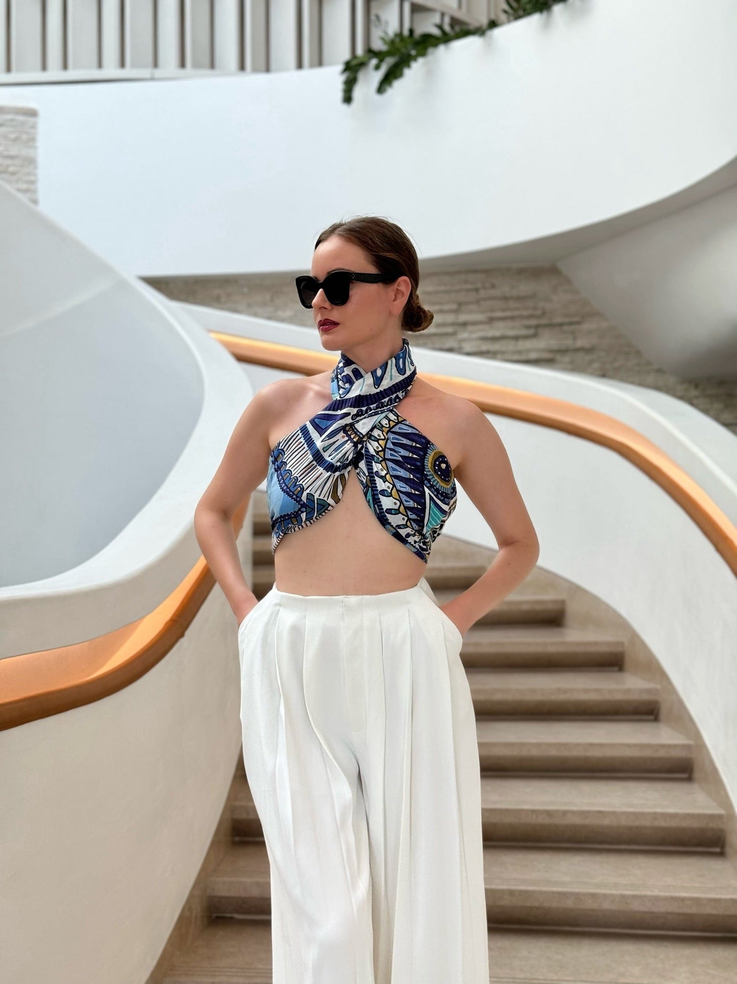 Scarves & Bandanas Blue Eyes Organic Cotton Pareo | 180x75 cm San Rocco Italia