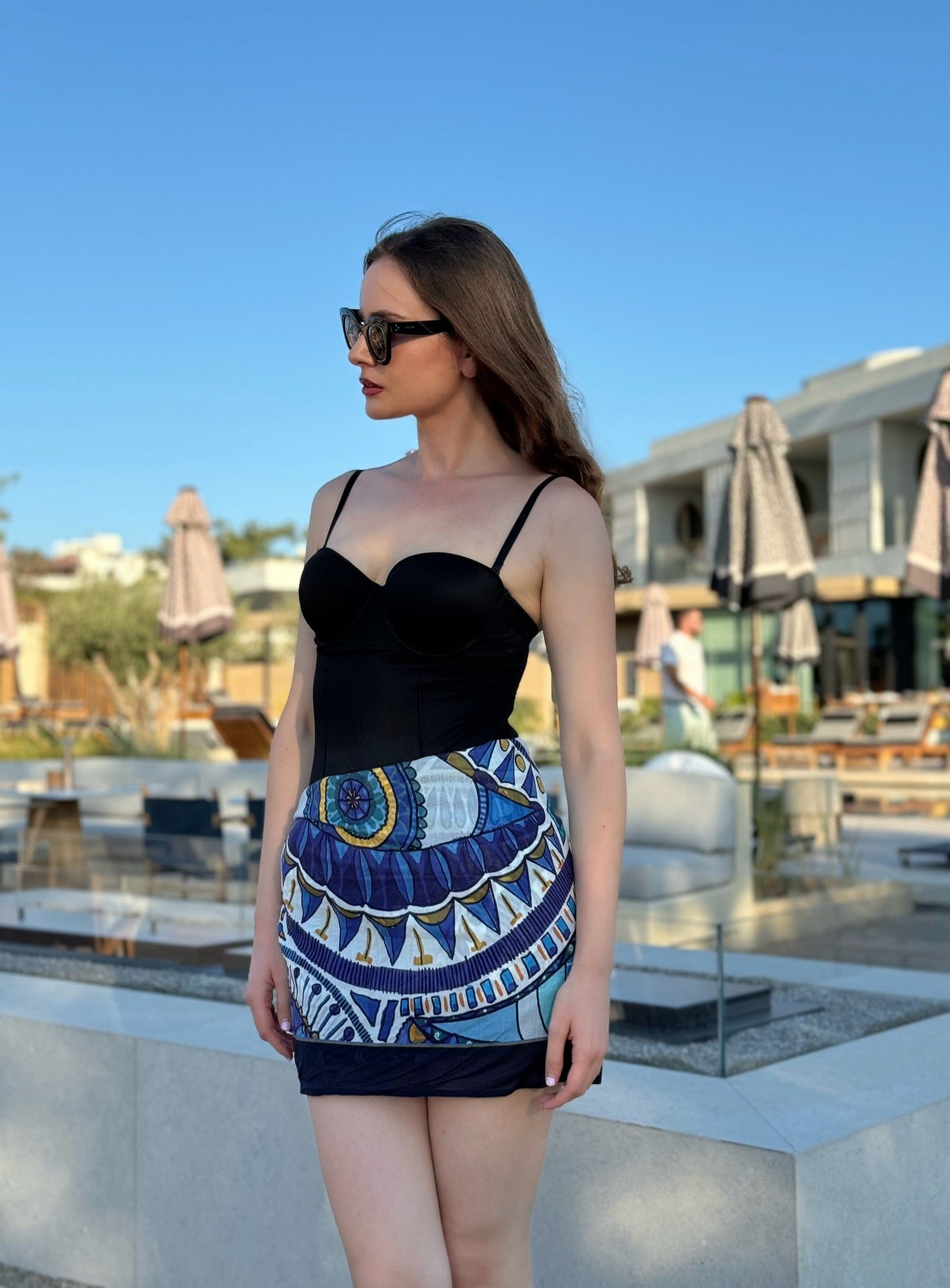 Scarves & Bandanas Blue Eyes Organic Cotton Pareo | 180x75 cm San Rocco Italia