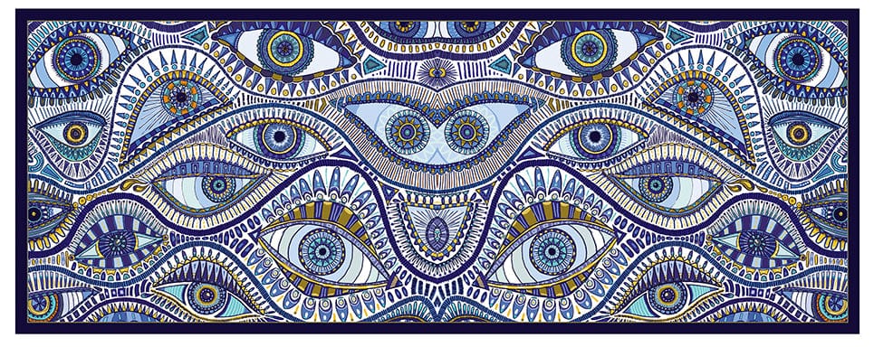 Scarves & Bandanas Blue Eyes Organic Cotton Pareo | 180x75 cm San Rocco Italia
