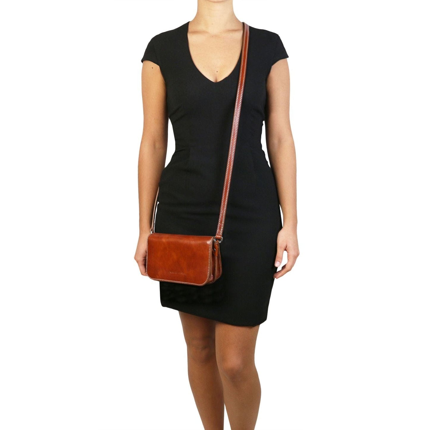 Leather shoulder bags Carmen - Leather shoulder bag with flap | TL141713 San Rocco Italia
