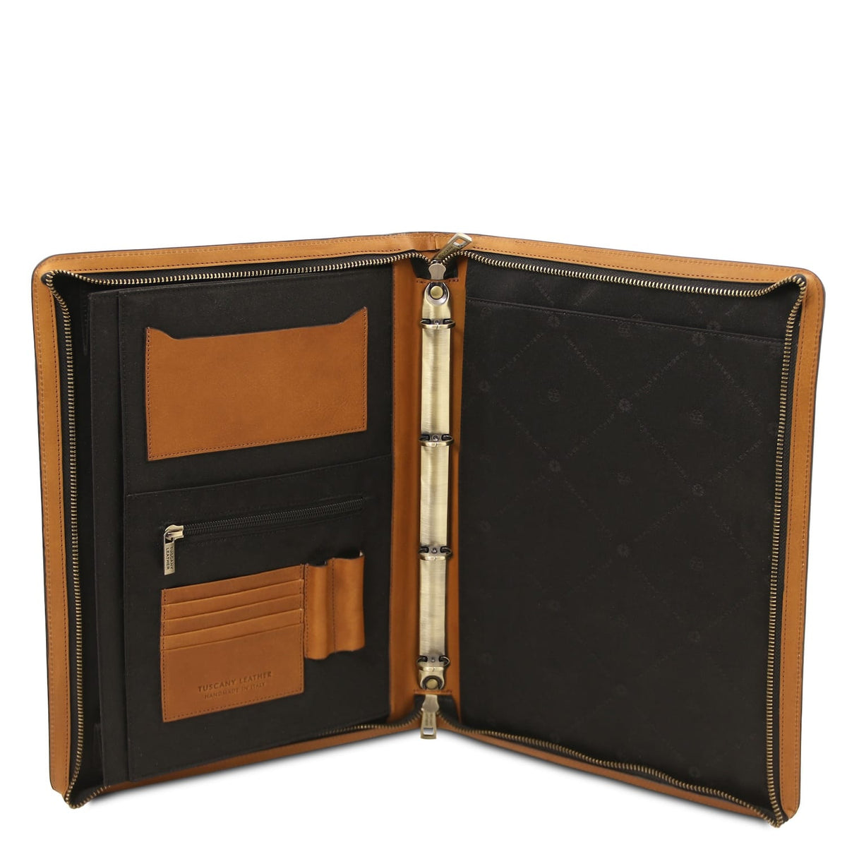 Cesare - Leather document case with handle and ring binder | TL142554