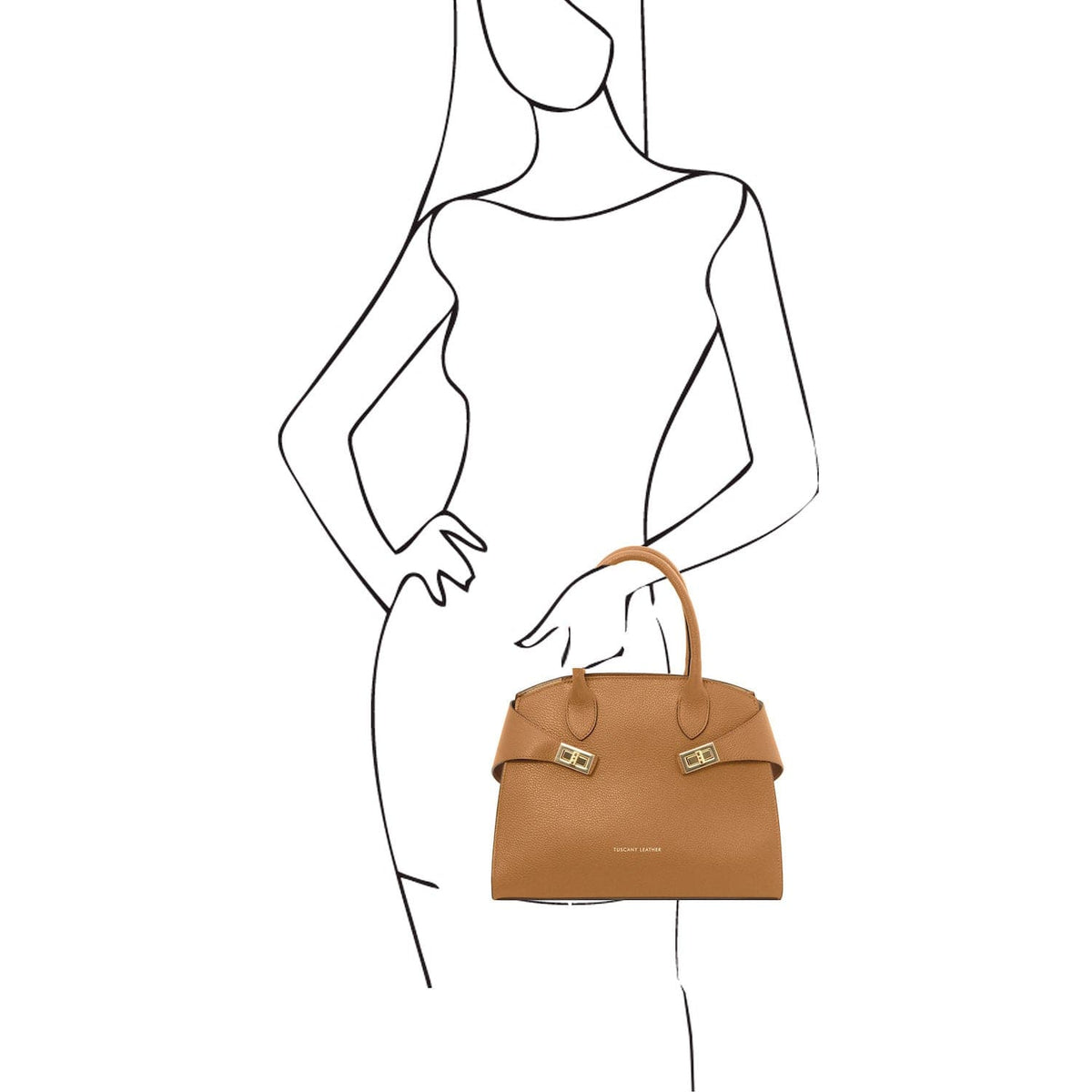 Leather handbags Coccola - Women's leather tote handbag | TL142421 San Rocco Italia