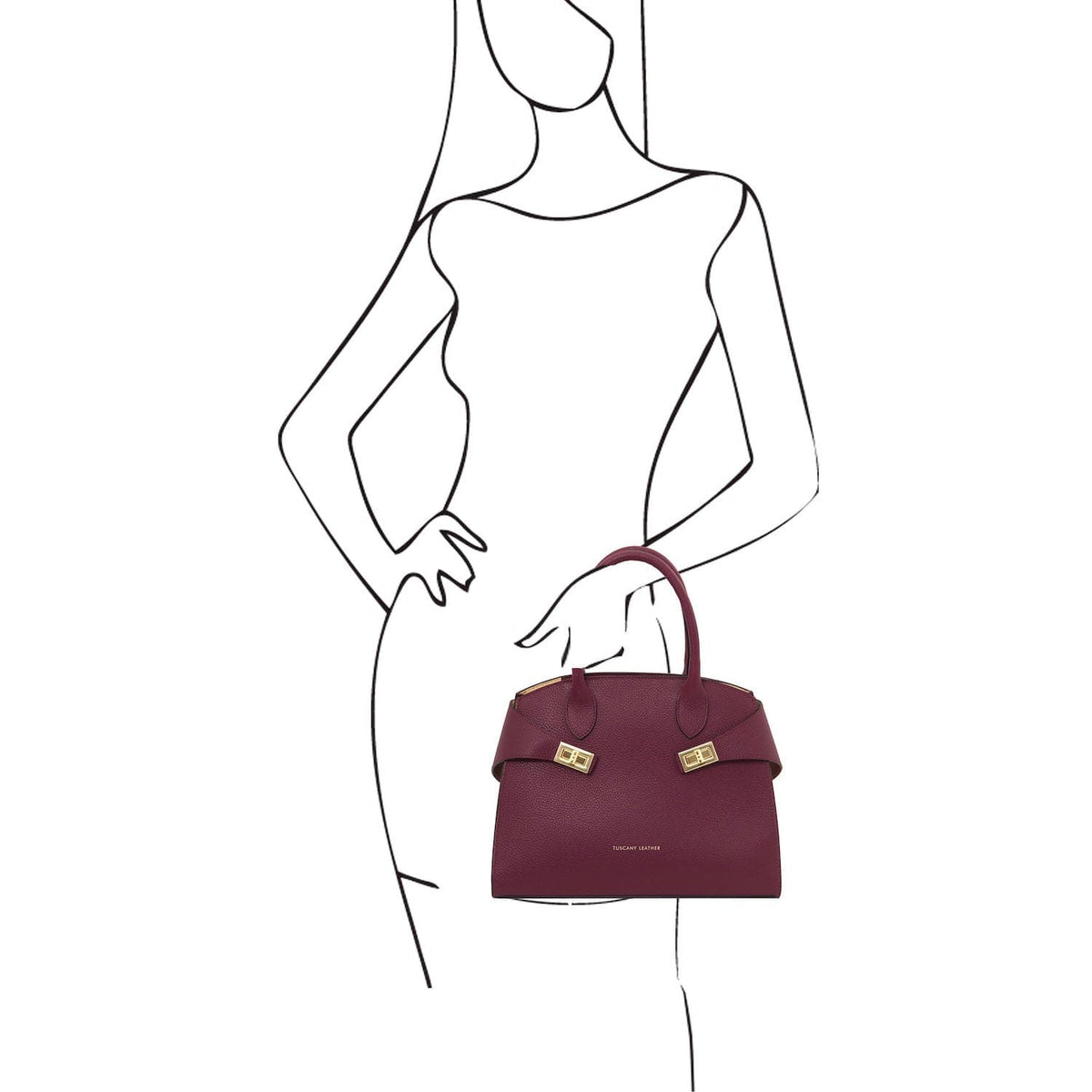 Leather handbags Coccola - Women's leather tote handbag | TL142421 San Rocco Italia