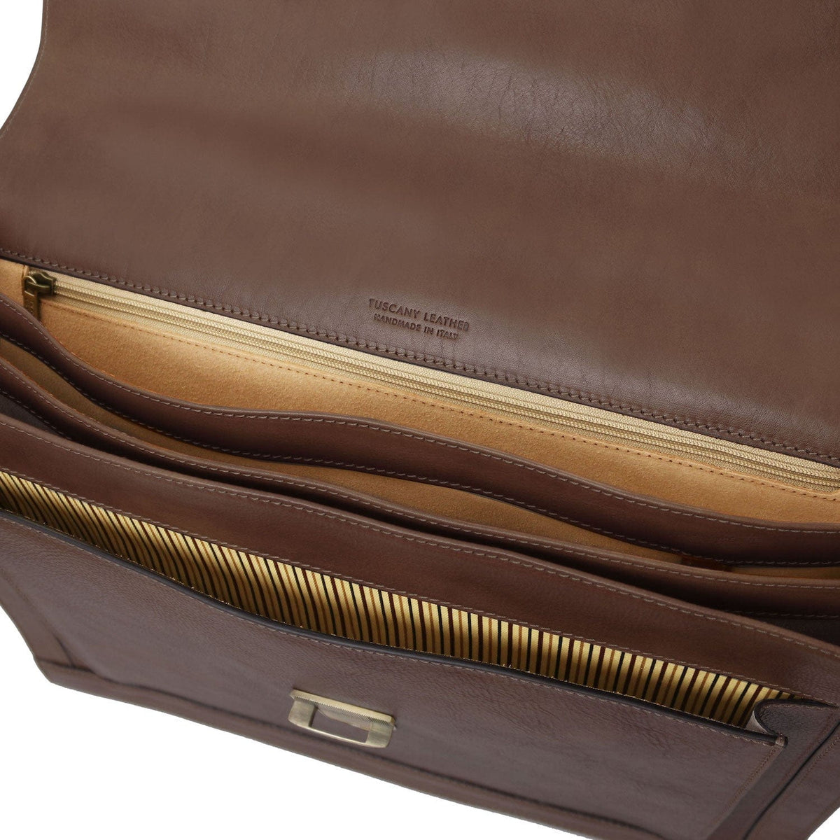 Leder-Aktentaschen Cremona - 3 compartment matte leather briefcase | TL142448 San Rocco Italia