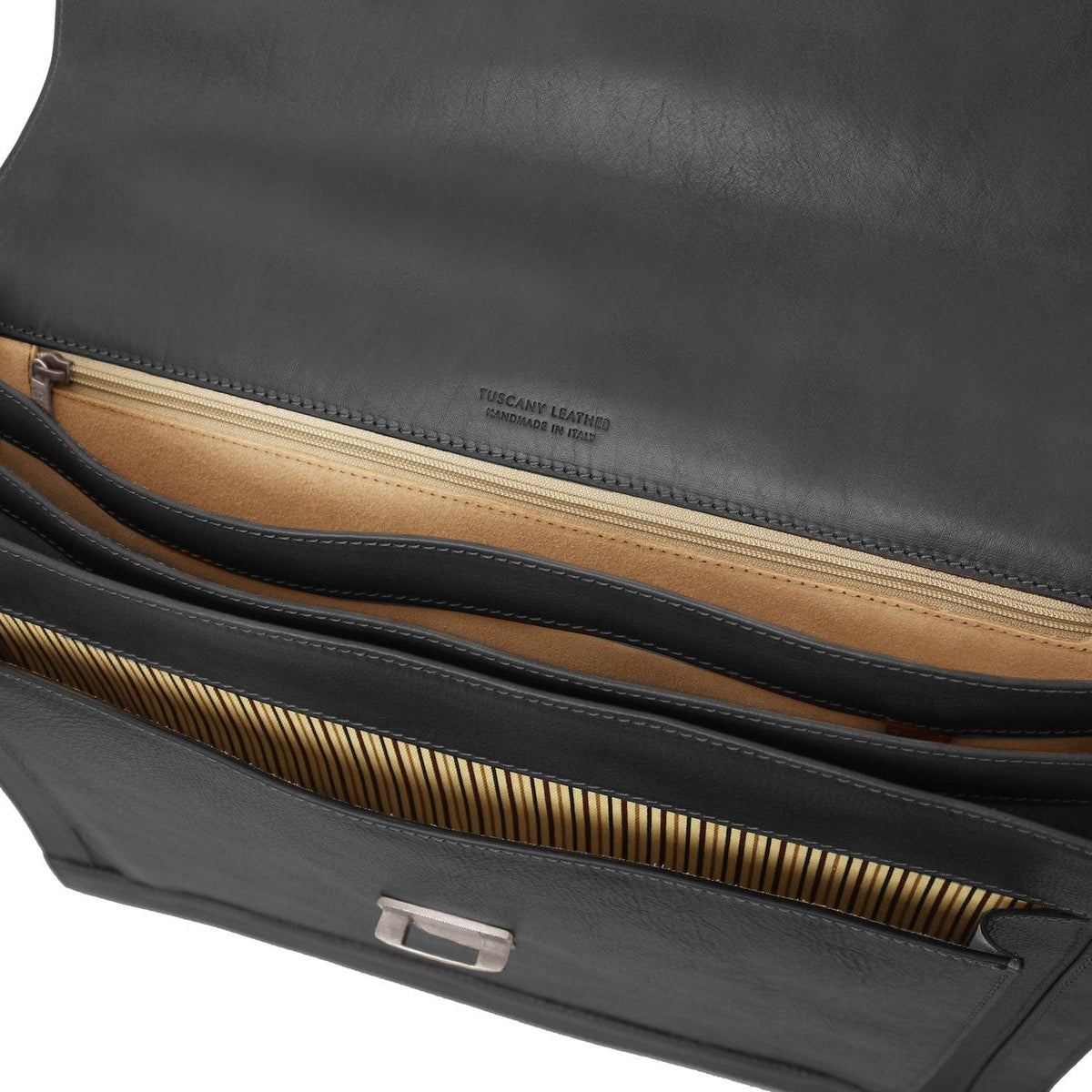 Leder-Aktentaschen Cremona - 3 compartment matte leather briefcase | TL142448 San Rocco Italia