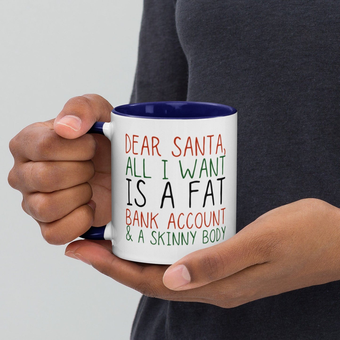 Mugs Dark Blue Dear Santa - Please Don't Mix it up Mug with Color Inside San Rocco Italia