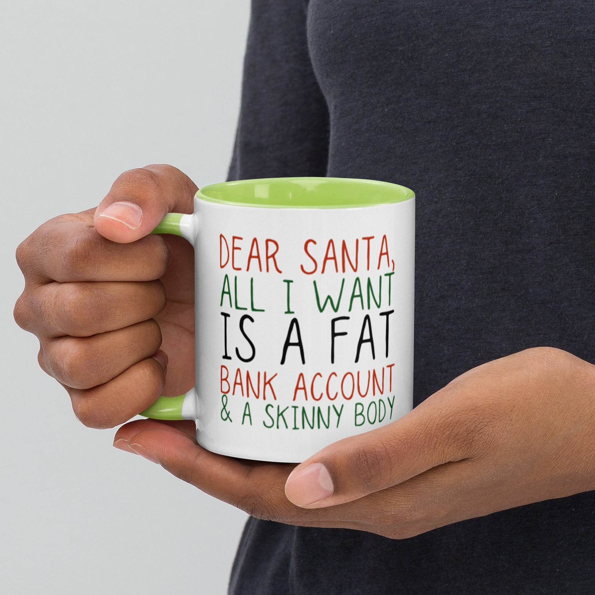 Mugs Green Dear Santa - Please Don't Mix it up Mug with Color Inside San Rocco Italia