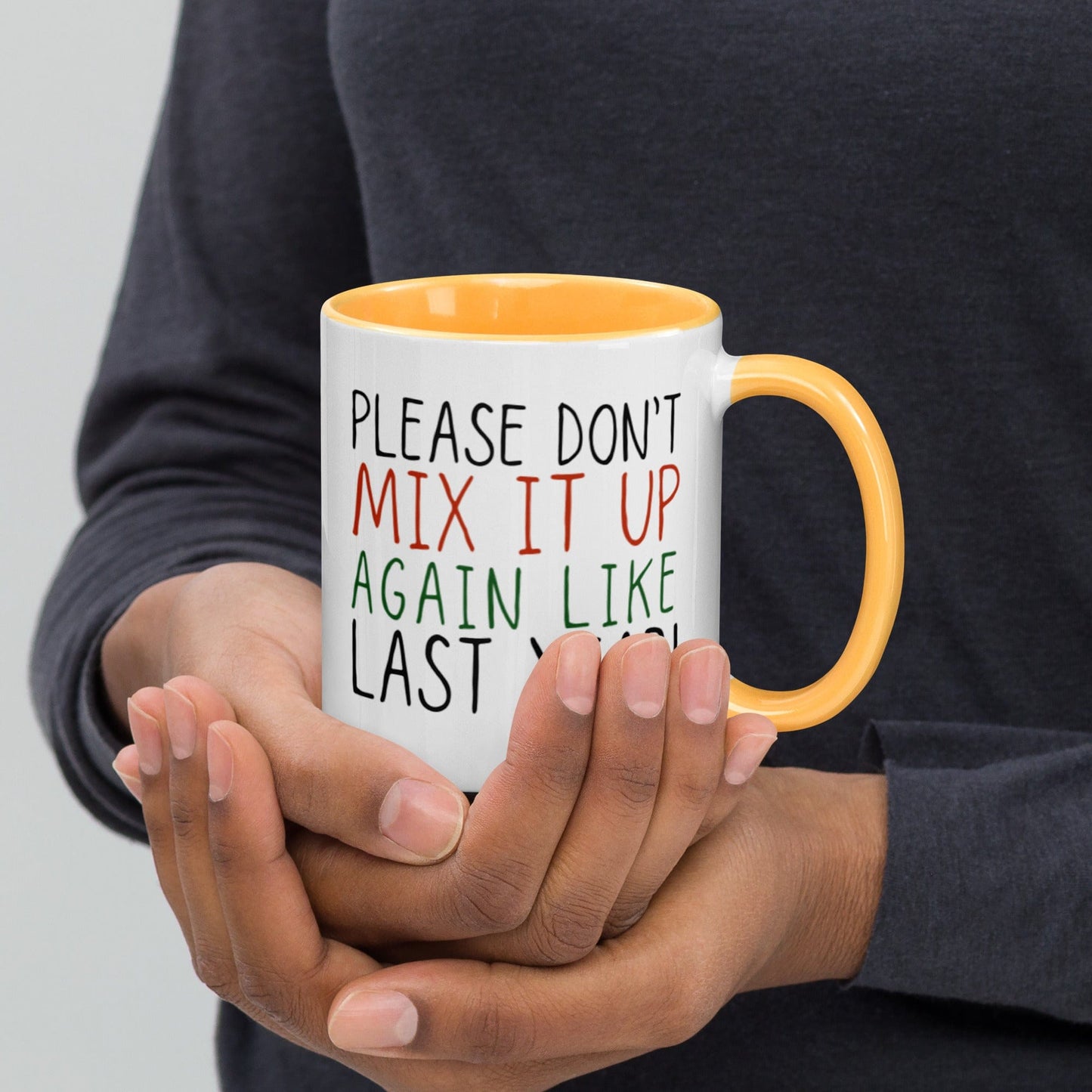 Mugs Dear Santa - Please Don't Mix it up Mug with Color Inside San Rocco Italia