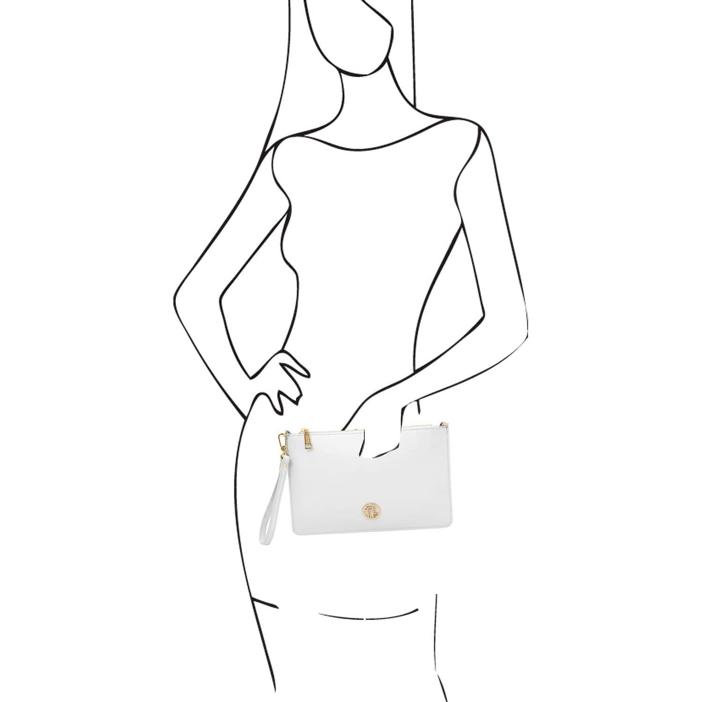 Leather handbags Diva - Leather Pouch Clutch With Chain Strap | TL142461 San Rocco Italia