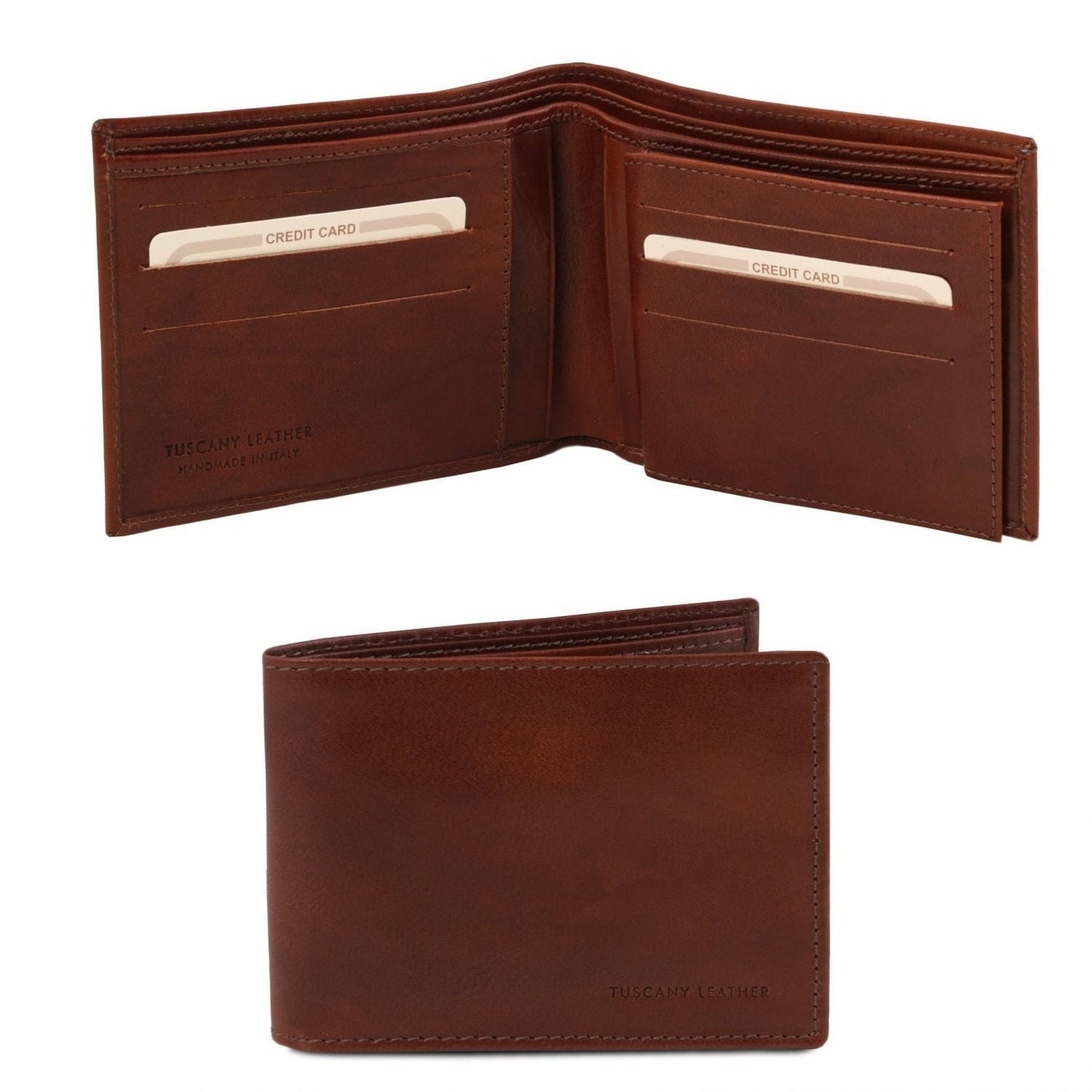 Leather wallets for men Brown Exclusive leather 3 fold wallet for men | TL140817 San Rocco Italia