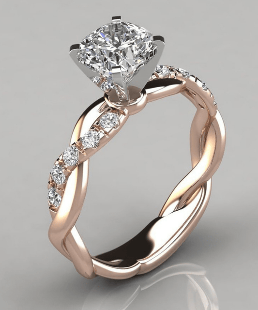 Rings Fairytale 18K Rose Gold Plated Solitaire Ring San Rocco Italia