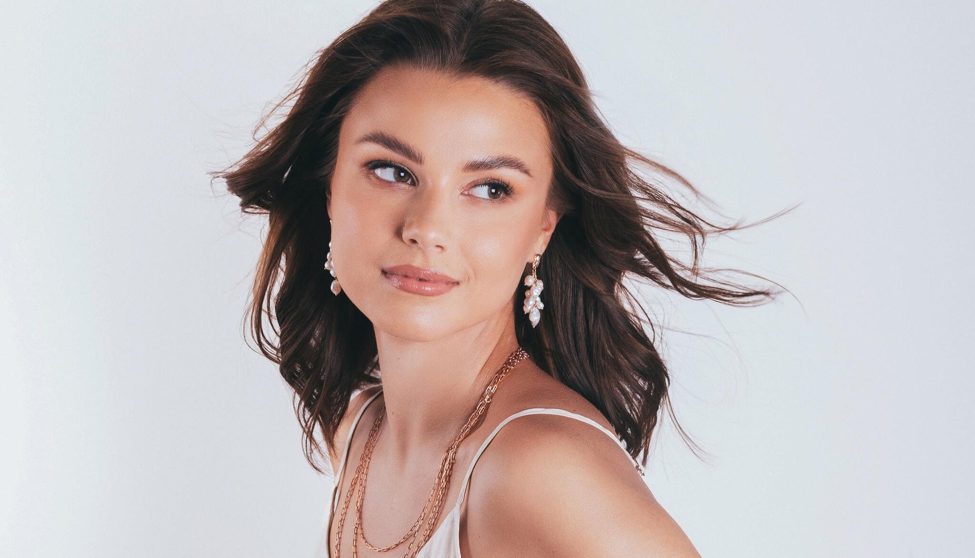 earrings Festive Pearl Dangle Earrings - Rose Gold and Silver San Rocco Italia