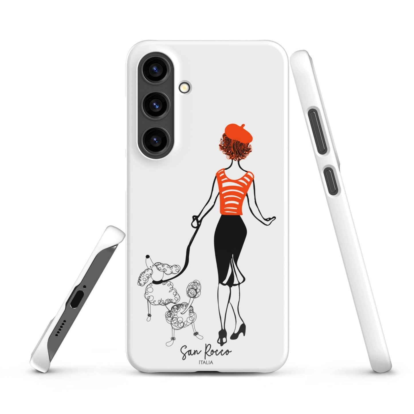 Glossy / Samsung Galaxy S24 Plus Girl with French Poodle Snap case for Samsung® San Rocco Italia