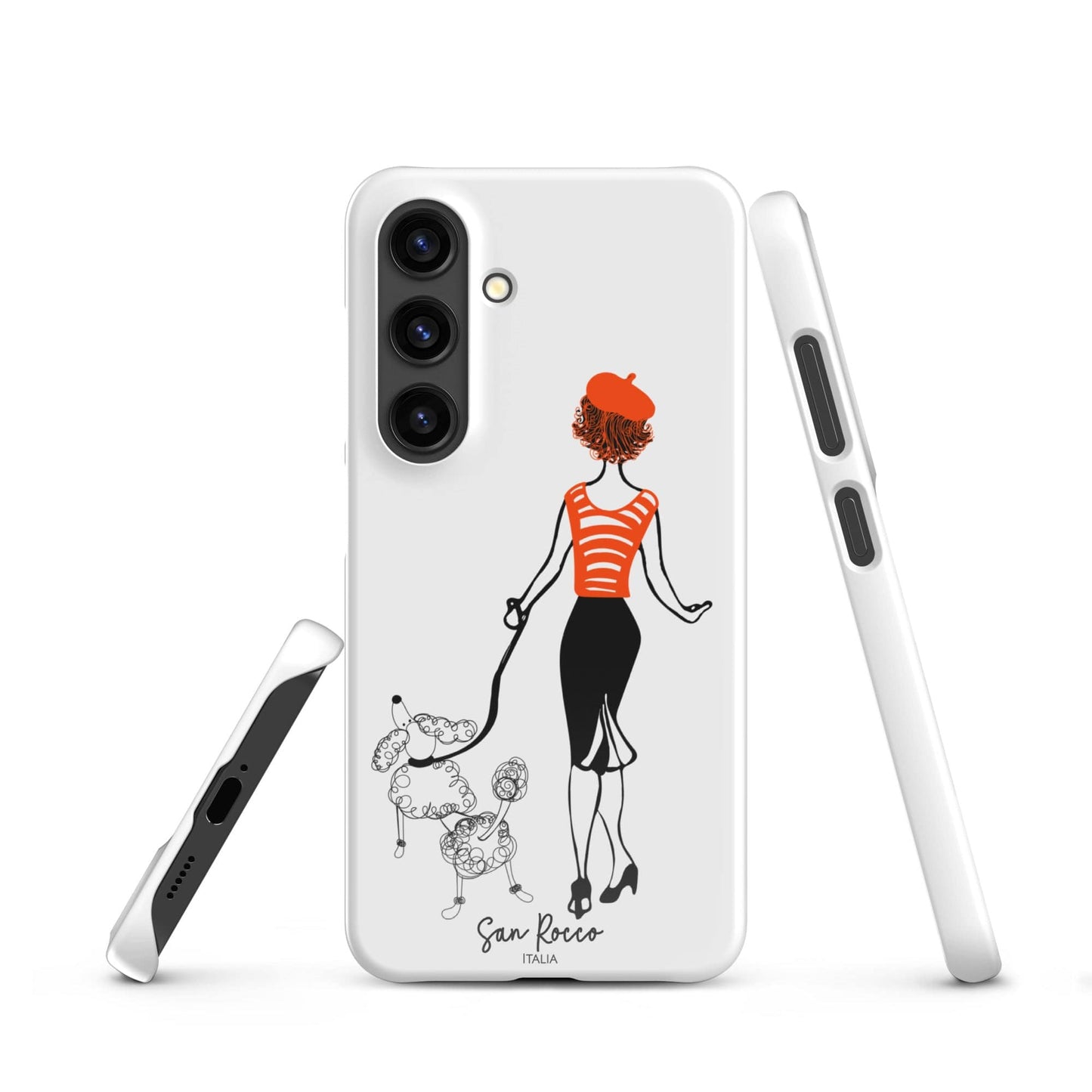 Glossy / Samsung Galaxy S24 Girl with French Poodle Snap case for Samsung® San Rocco Italia