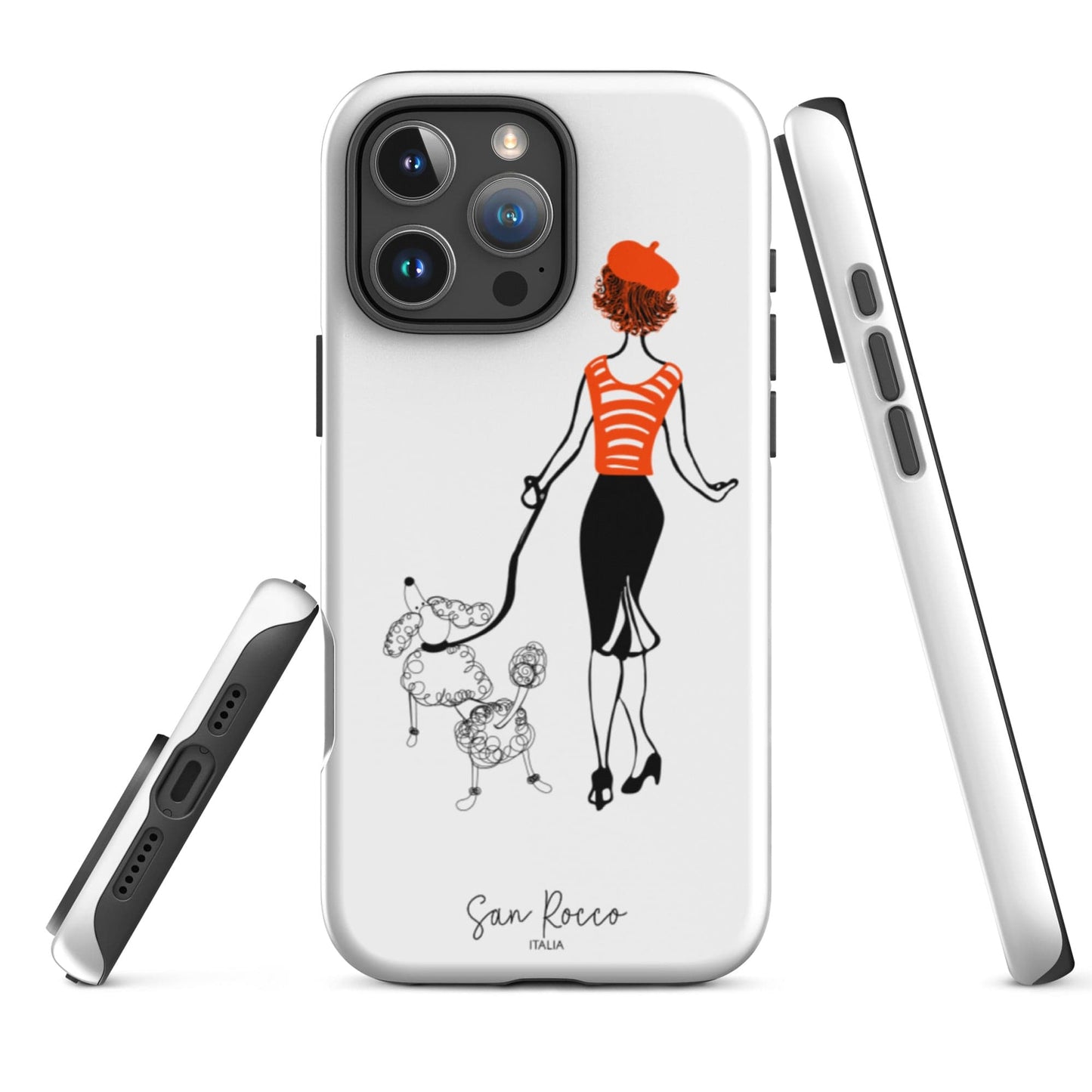 Mobile Phone Cases Matte / iPhone 16 Pro Max Girl with French Poodle Tough iPhone Case San Rocco Italia