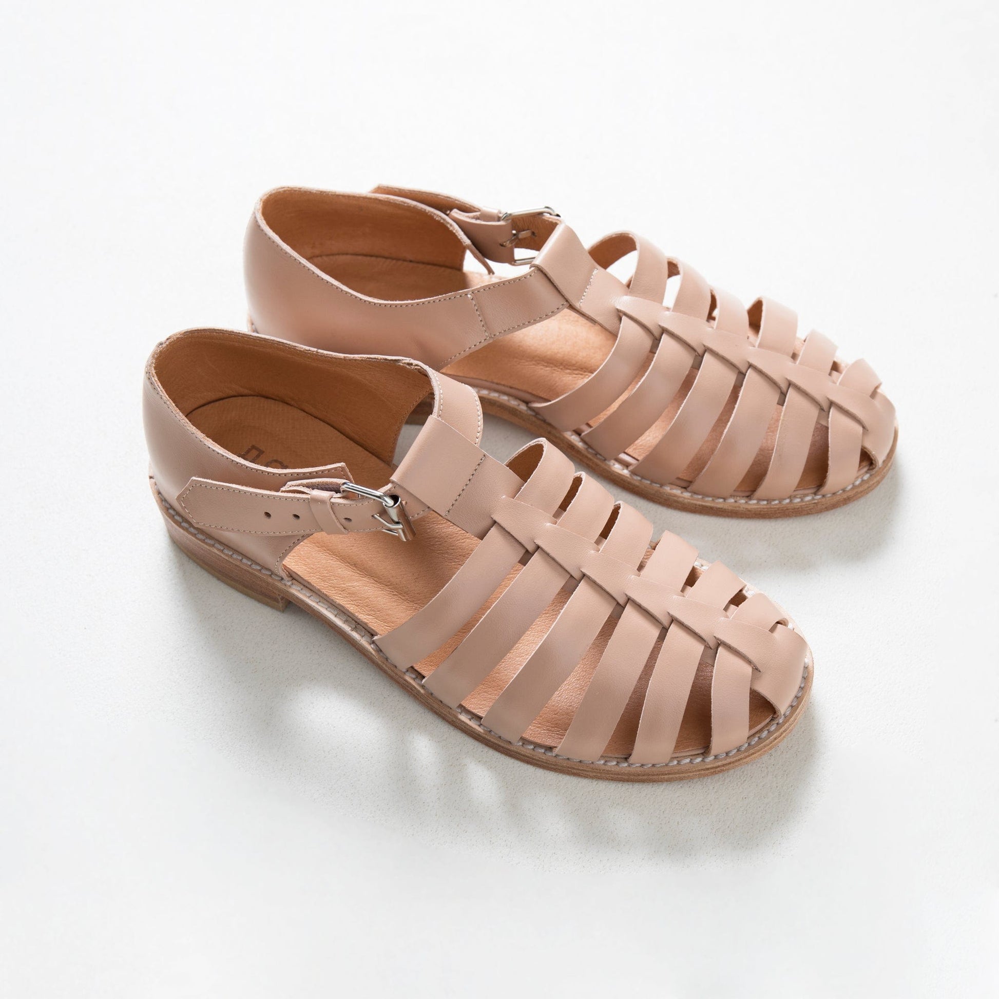 Sandals Handmade Leather Fisherman Sandals - Nude San Rocco Italia