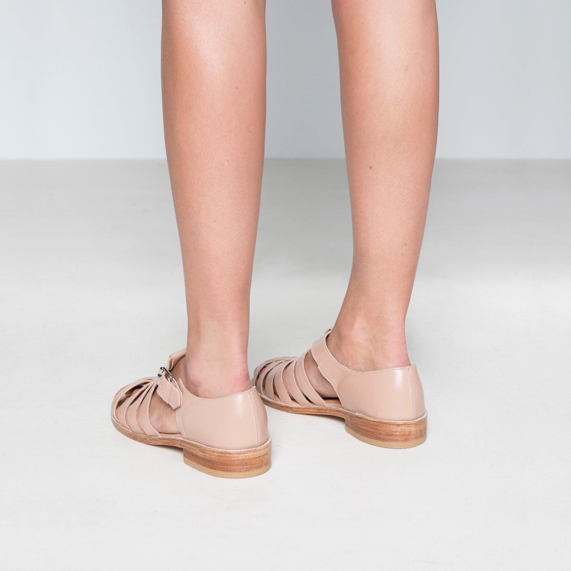 Sandals Handmade Leather Fisherman Sandals - Nude San Rocco Italia