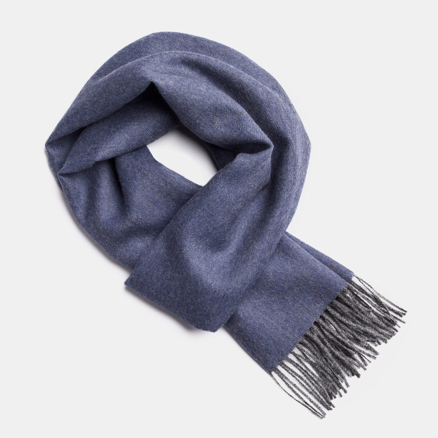 Scarves Blue / Gray Herringbone Baby Alpaca Wool Scarf from Peru San Rocco Italia