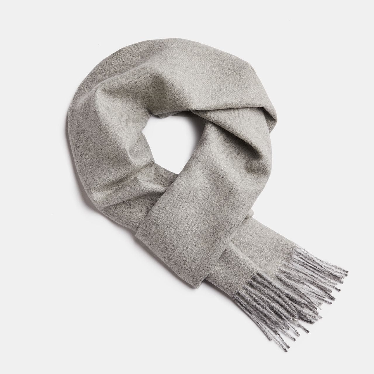 Scarves Laurel Green / Silver Herringbone Baby Alpaca Wool Scarf from Peru San Rocco Italia