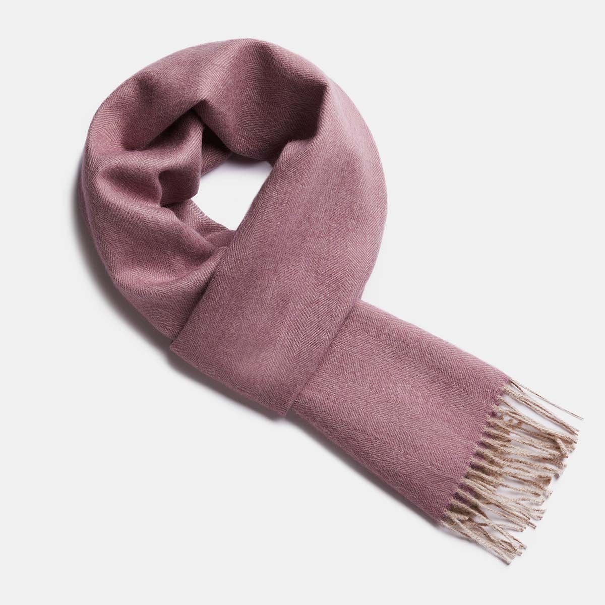 Scarves Mauve / Beige Herringbone Baby Alpaca Wool Scarf from Peru San Rocco Italia