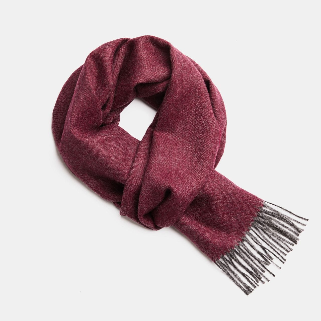 Scarves Mulberry / Gray Herringbone Baby Alpaca Wool Scarf from Peru San Rocco Italia