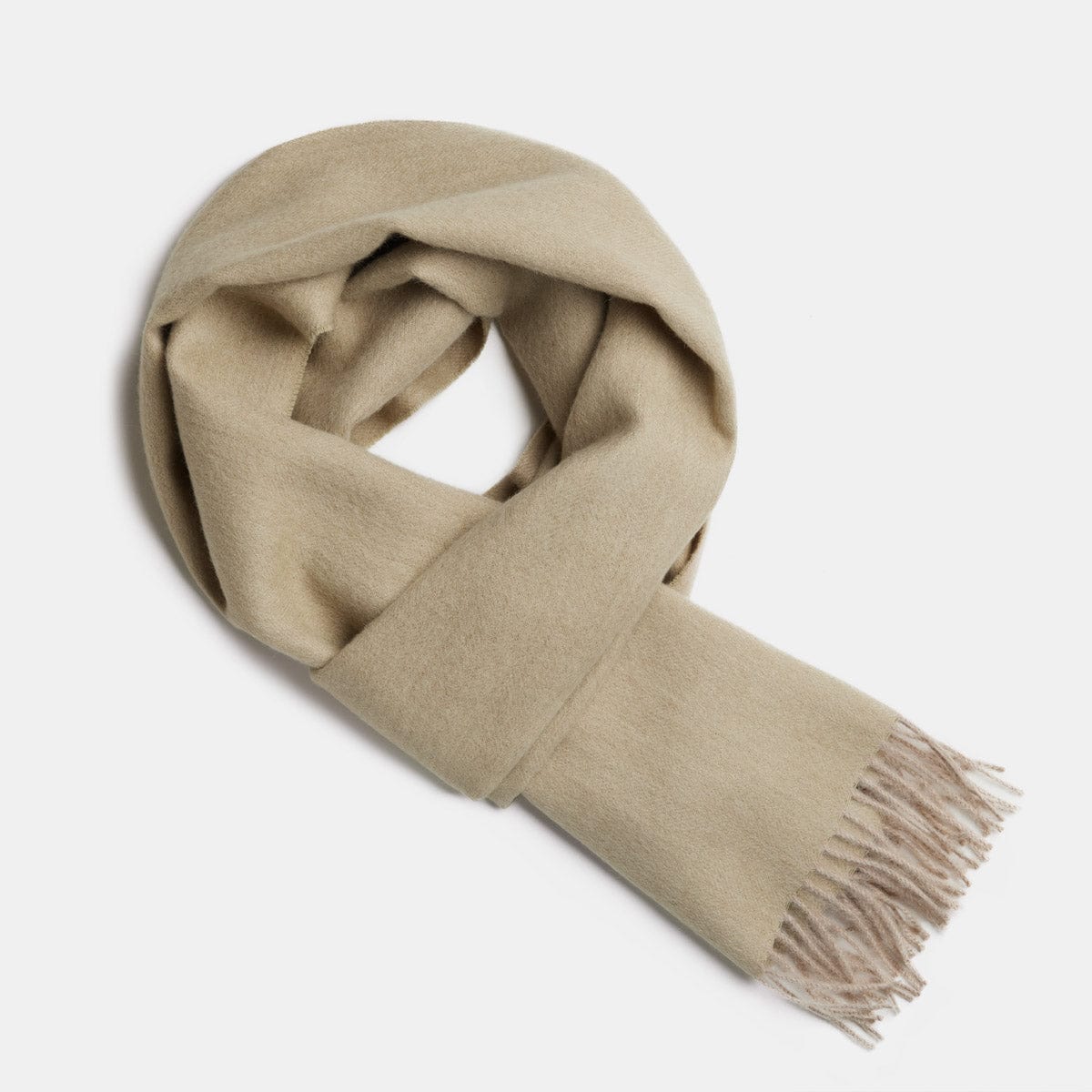 Scarves Musk Green / Beige Herringbone Baby Alpaca Wool Scarf from Peru San Rocco Italia
