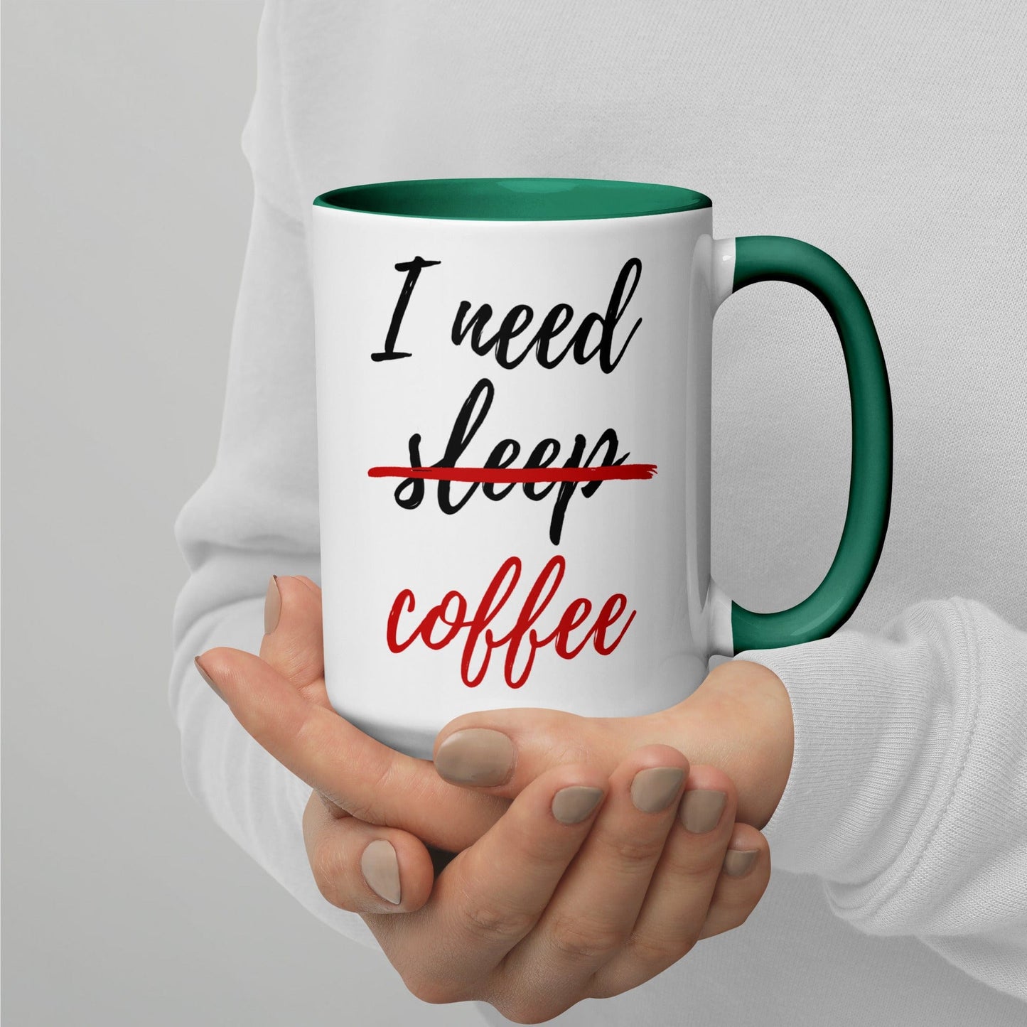 Mugs I Need Coffee not Sleep Mug with Color Inside San Rocco Italia