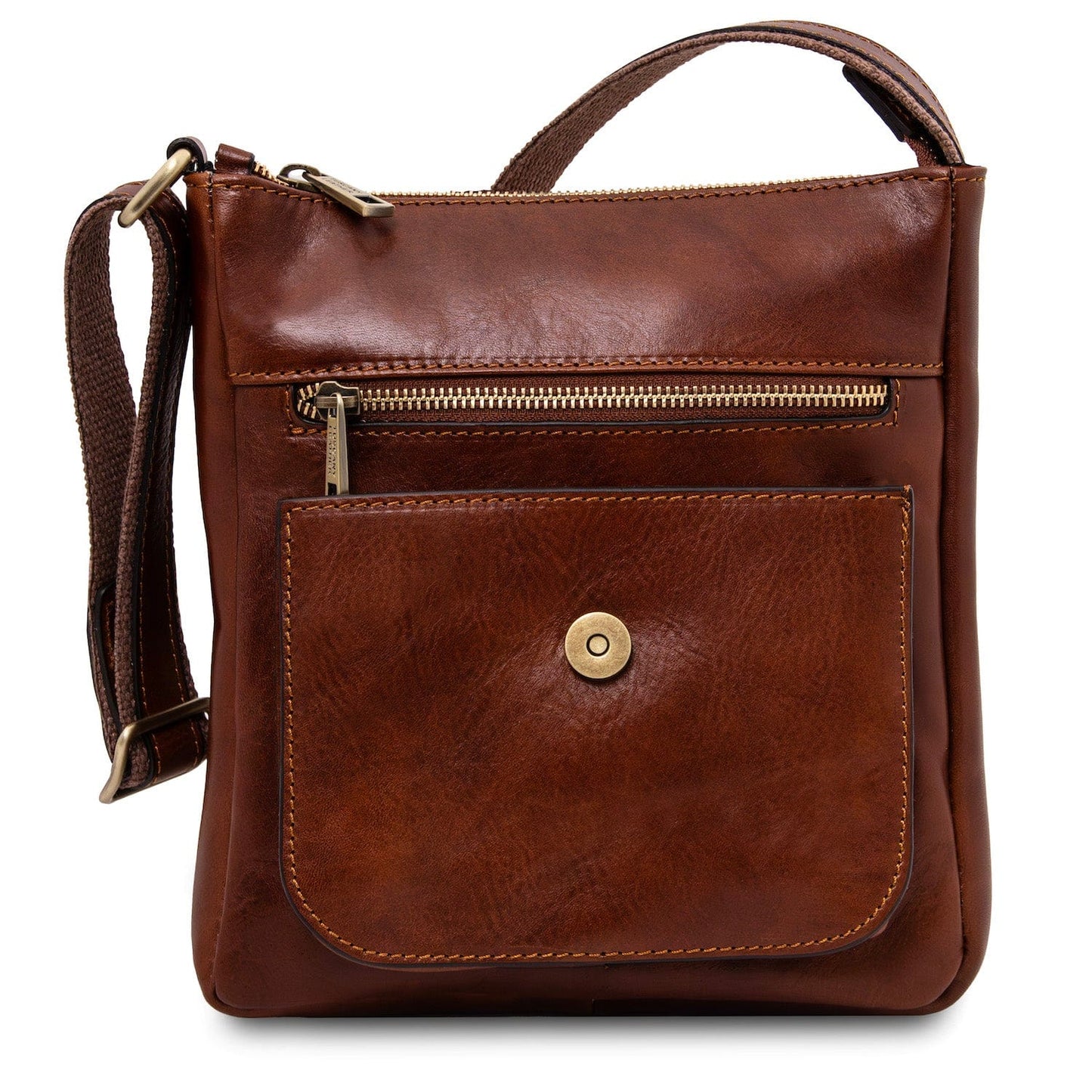 Leather bags for men Jimmy - Leather crossbody bag for men with front pocket | TL141407 San Rocco Italia