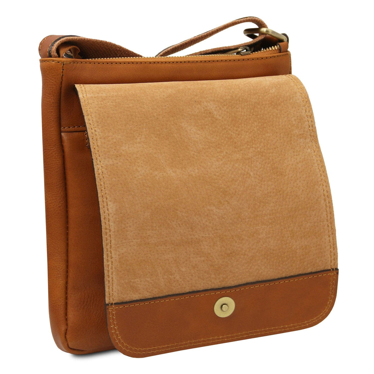 Sacs homme en cuir John - Sac bandoulière homme en cuir mat avec zip avant | TL141408 San Rocco Italia