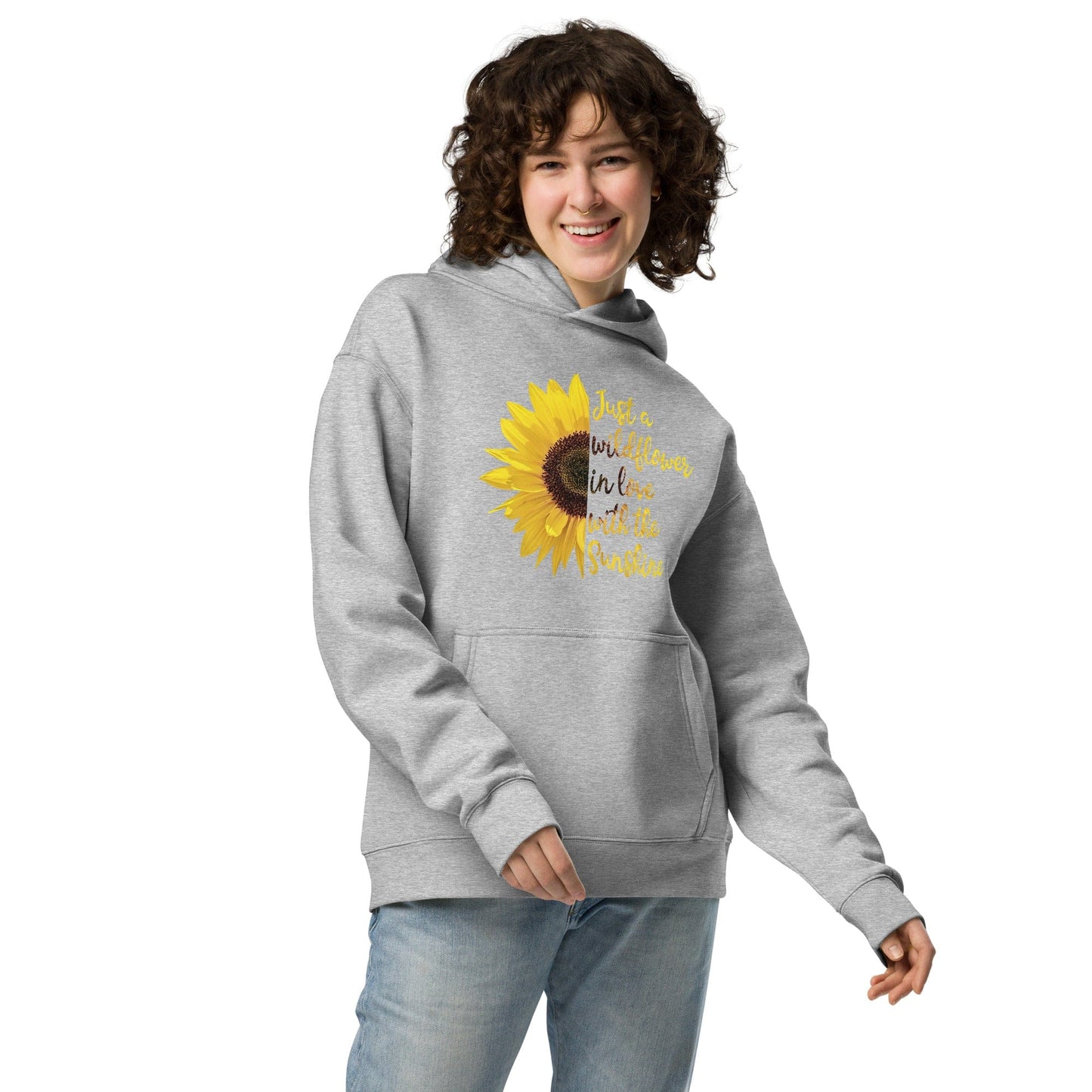 Unisex Oversized Hoodie | AS Colour 5161 Athletic Heather / S Just a Wildflower in Love with the Sunshine Unisex Oversized Hoodie San Rocco Italia