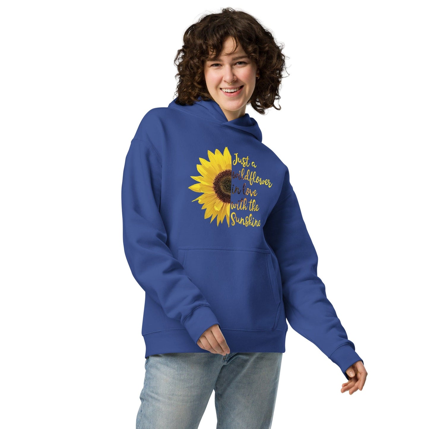 Unisex Oversized Hoodie | AS Colour 5161 Cobalt / S Just a Wildflower in Love with the Sunshine Unisex Oversized Hoodie San Rocco Italia