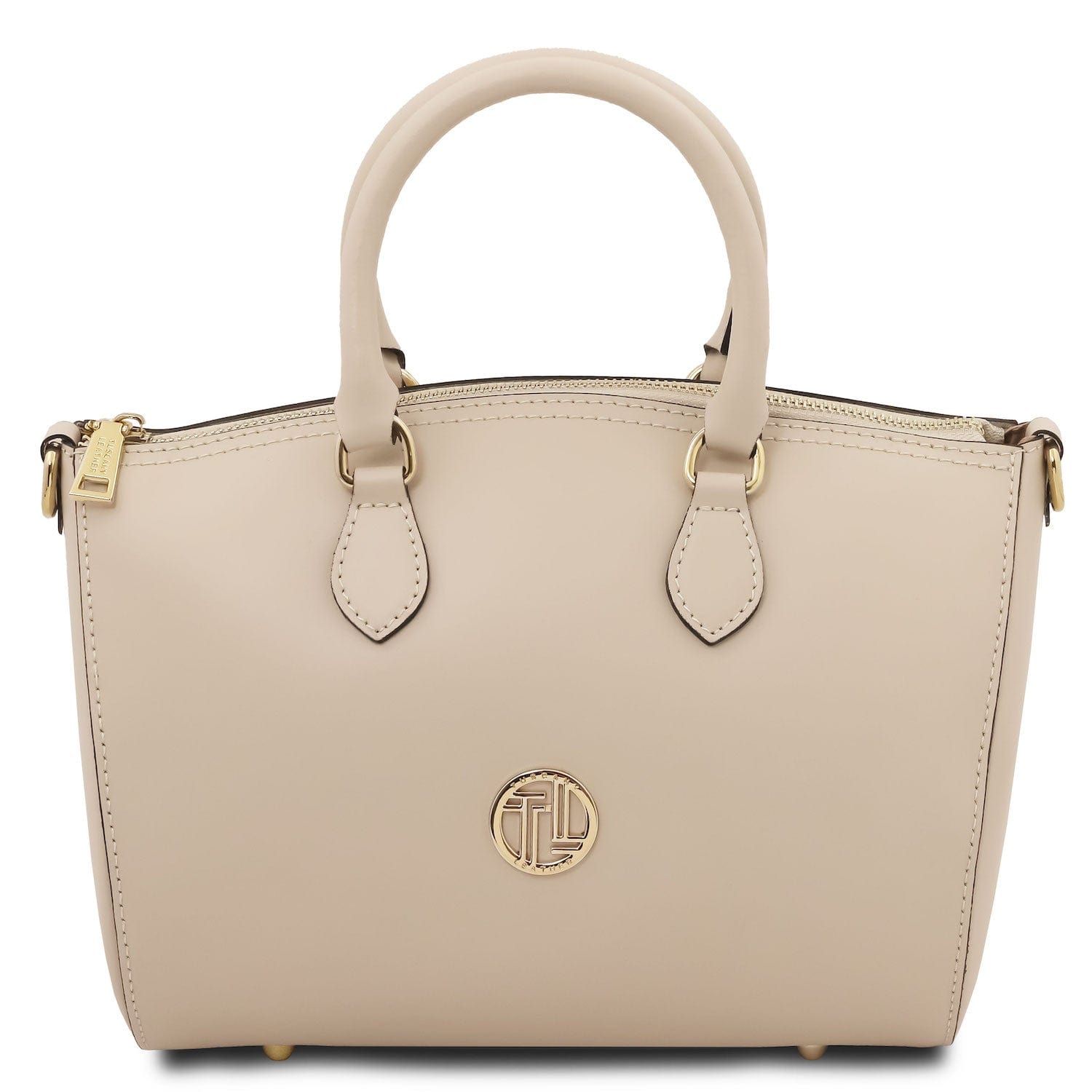 Leather handbags Beige Layla - Leather small duffle handbag | TL142399 San Rocco Italia