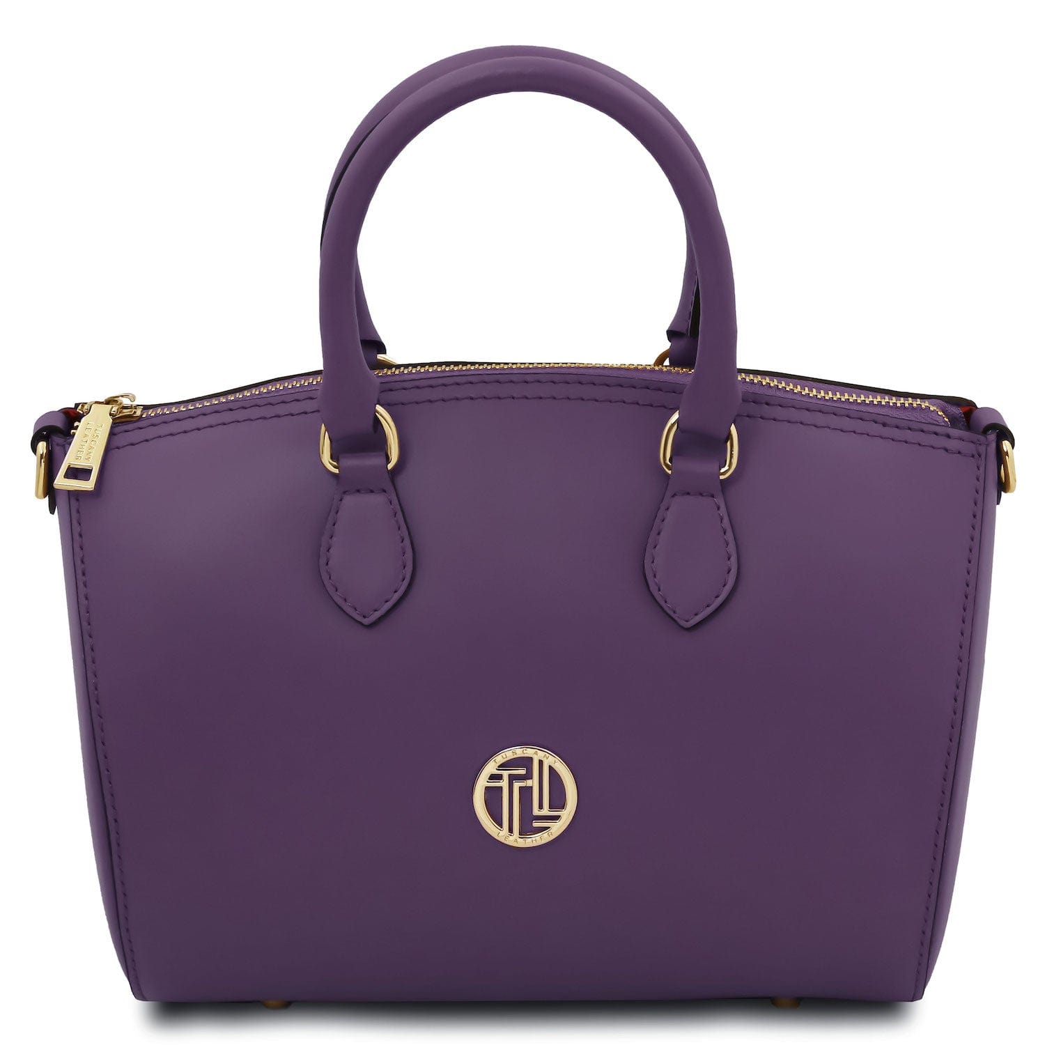 Leather handbags Purple Layla - Leather small duffle handbag | TL142399 San Rocco Italia