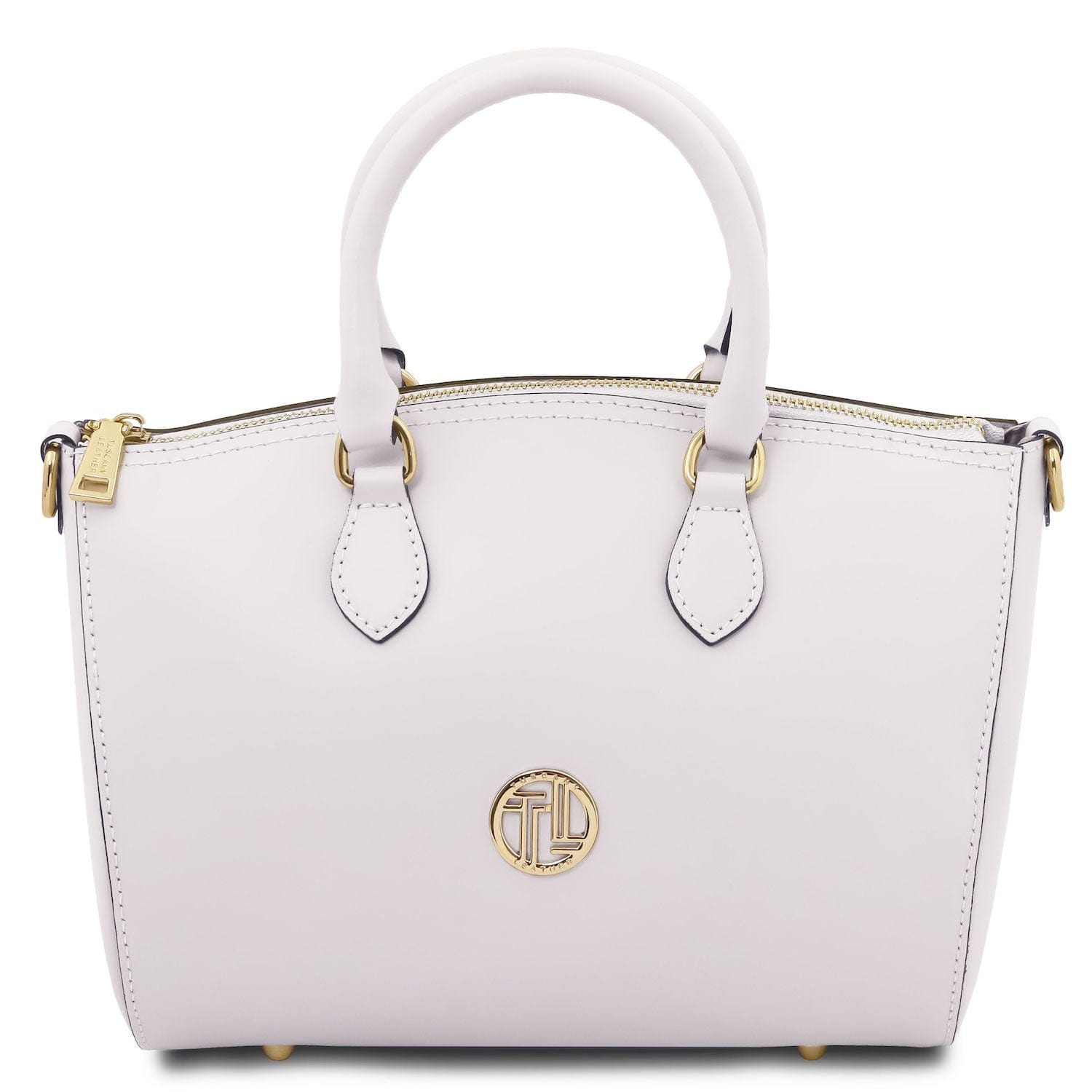 Leather handbags White Layla - Leather small duffle handbag | TL142399 San Rocco Italia
