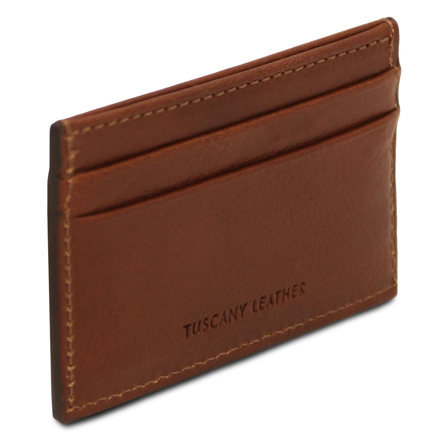Leather card holder - 4 cards in smooth, full-grain leather | TL142473