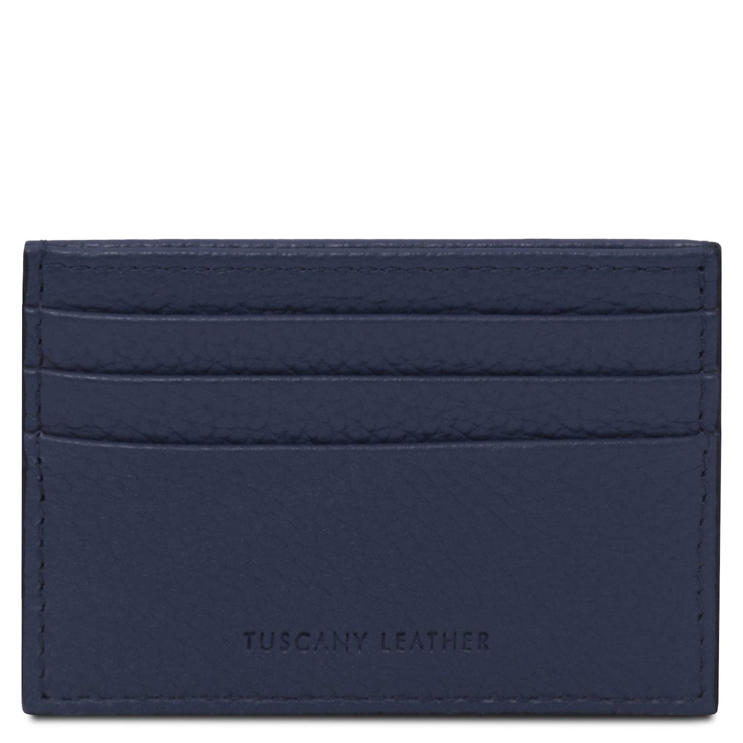 Men leather accessories Dark Blue Leather card holder - 6 cards, pebbled leather | TL142472 San Rocco Italia