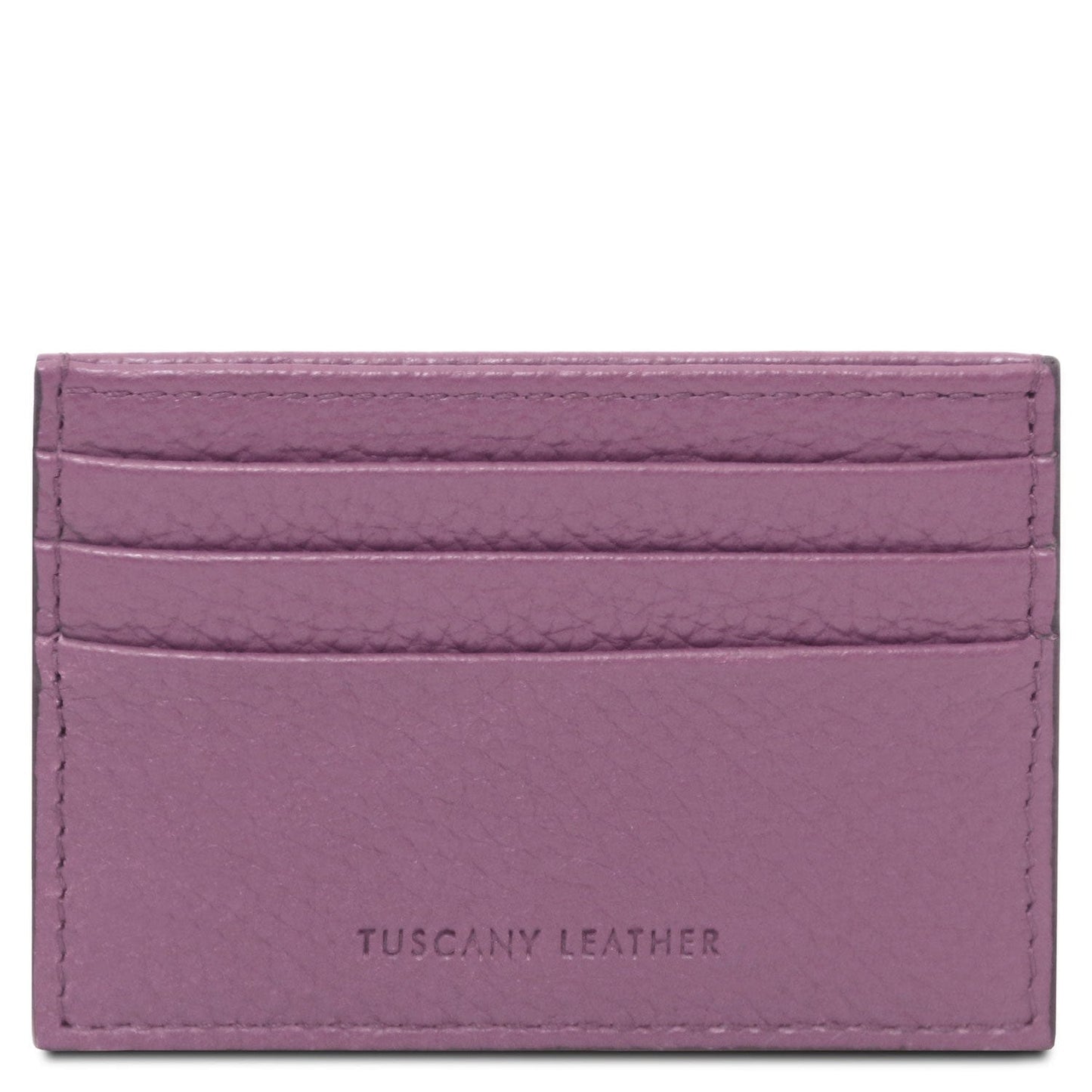 Men leather accessories Lilac Leather card holder - 6 cards, pebbled leather | TL142472 San Rocco Italia