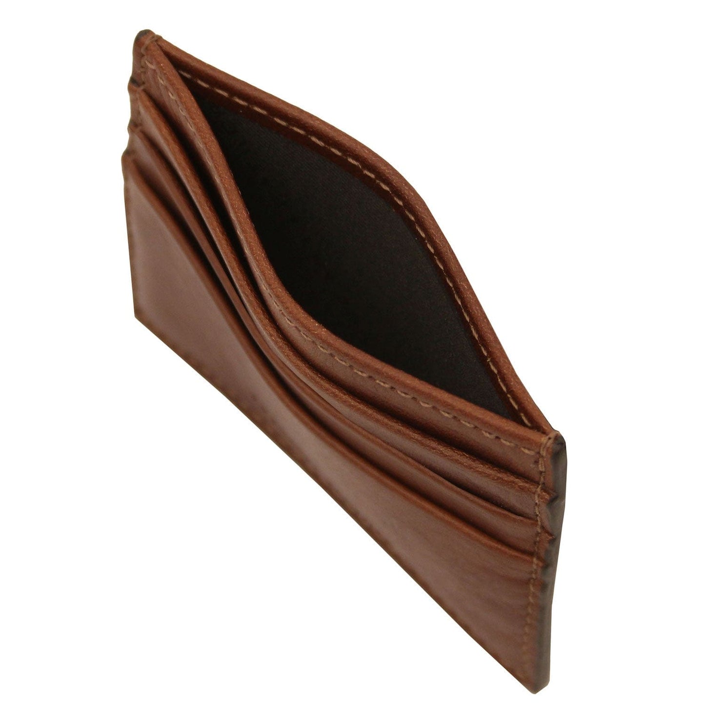 Leather card holder - 6 cards, smooth full-grain leather | TL142471