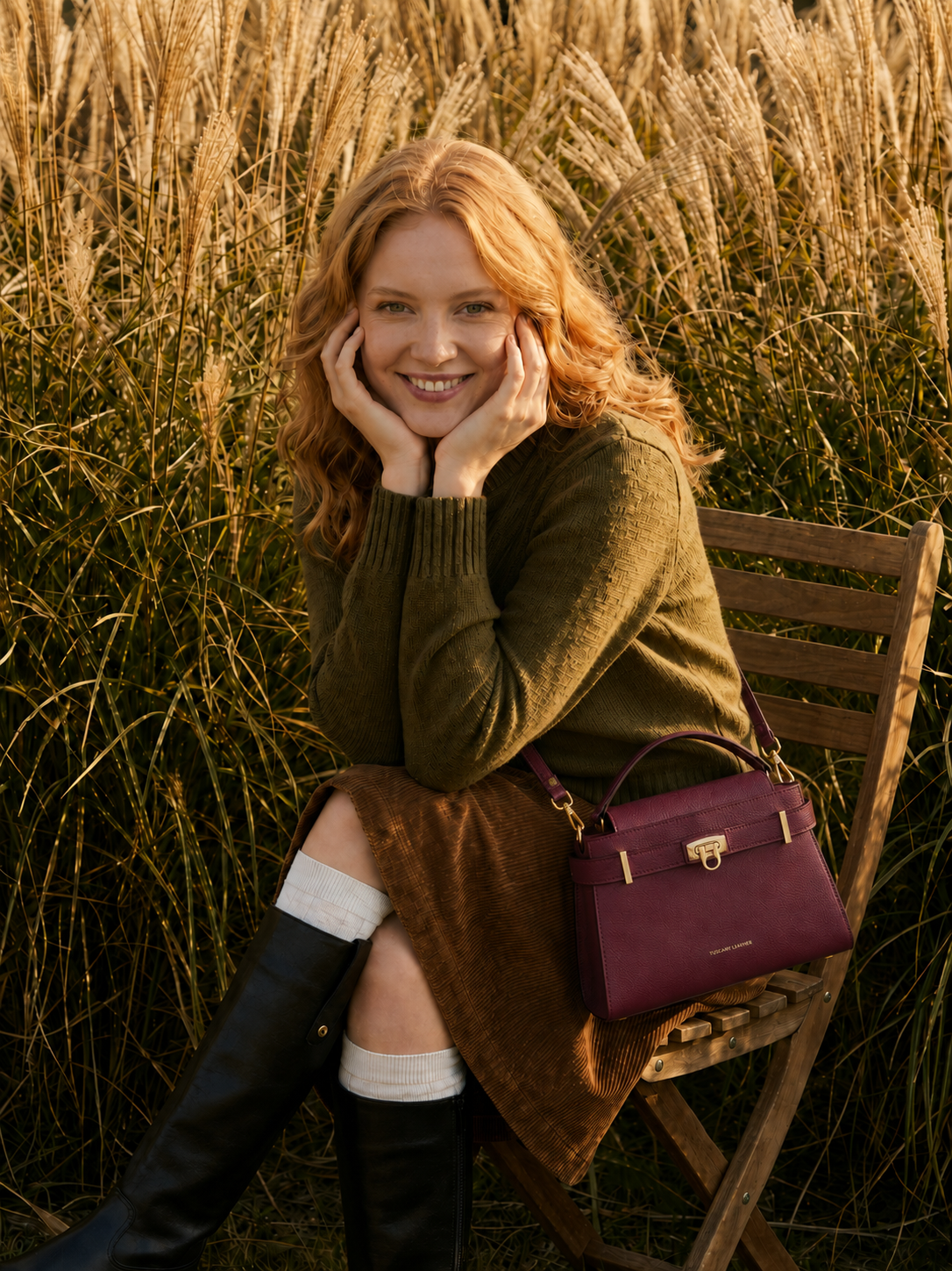 Maisy - Leather top handle bag - Medium size