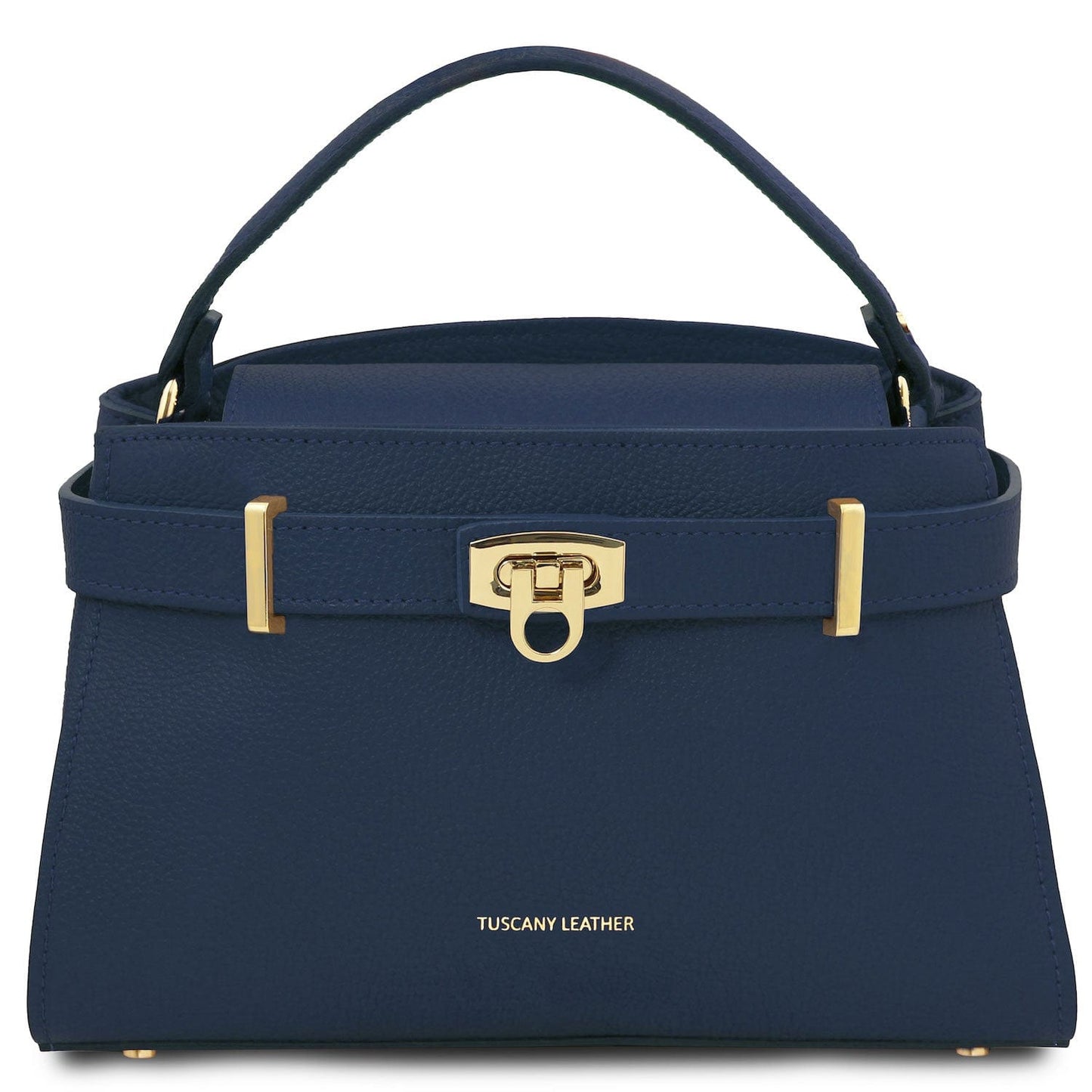 Leather handbags Dark Blue Maisy - Leather top handle bag - Medium size | TL142455 San Rocco Italia