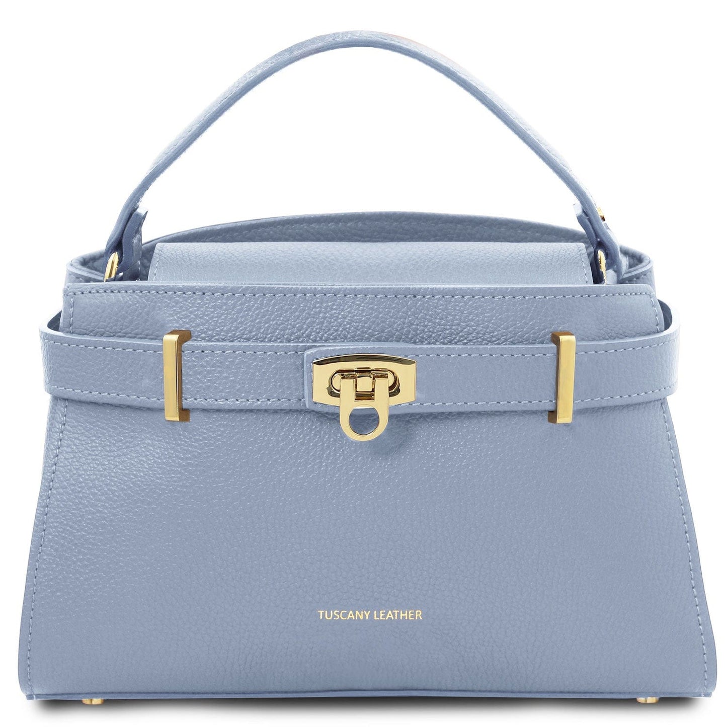 Leather handbags Light Blue Maisy - Leather top handle bag - Medium size | TL142455 San Rocco Italia
