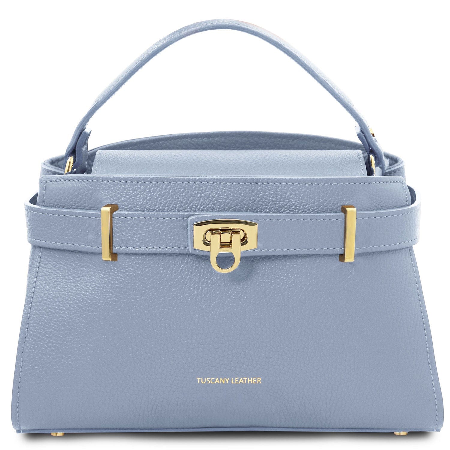 Leather handbags Light Blue Maisy - Leather top handle bag - Medium size | TL142455 San Rocco Italia