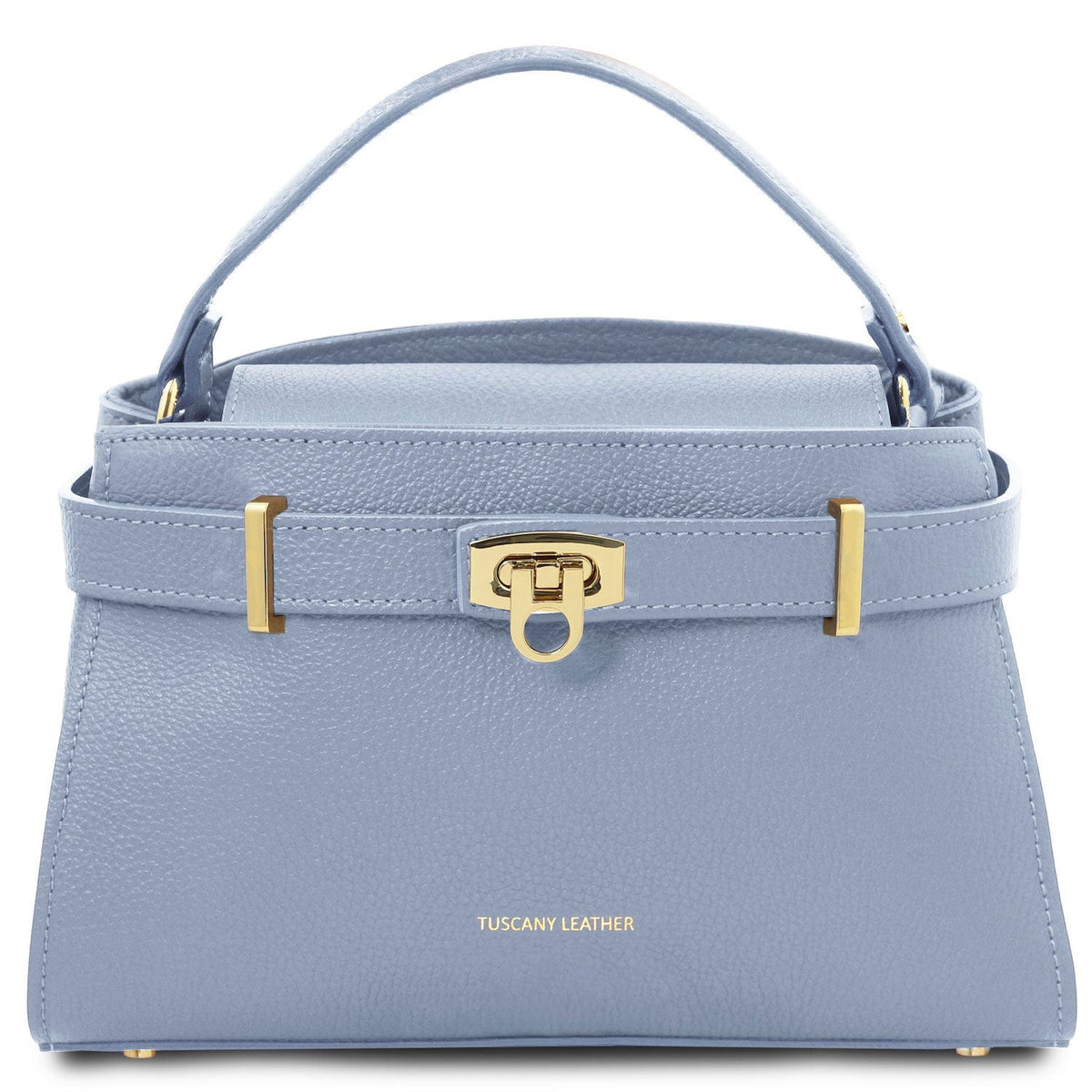 Leather handbags Light Blue Maisy - Leather top handle bag - Medium size | TL142455 San Rocco Italia