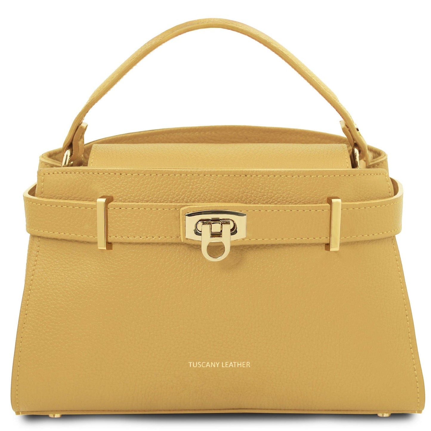 Leather handbags Pastel yellow Maisy - Leather top handle bag - Medium size | TL142455 San Rocco Italia