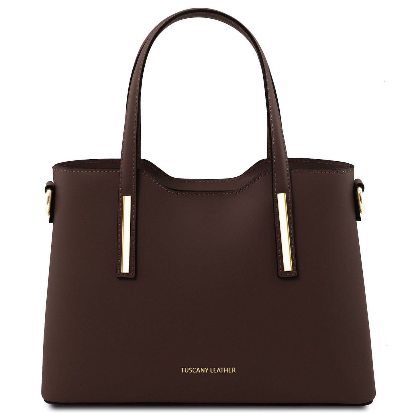Leather handbags Coffee Olimpia - Italian leather tote - Small size | TL141521 San Rocco Italia